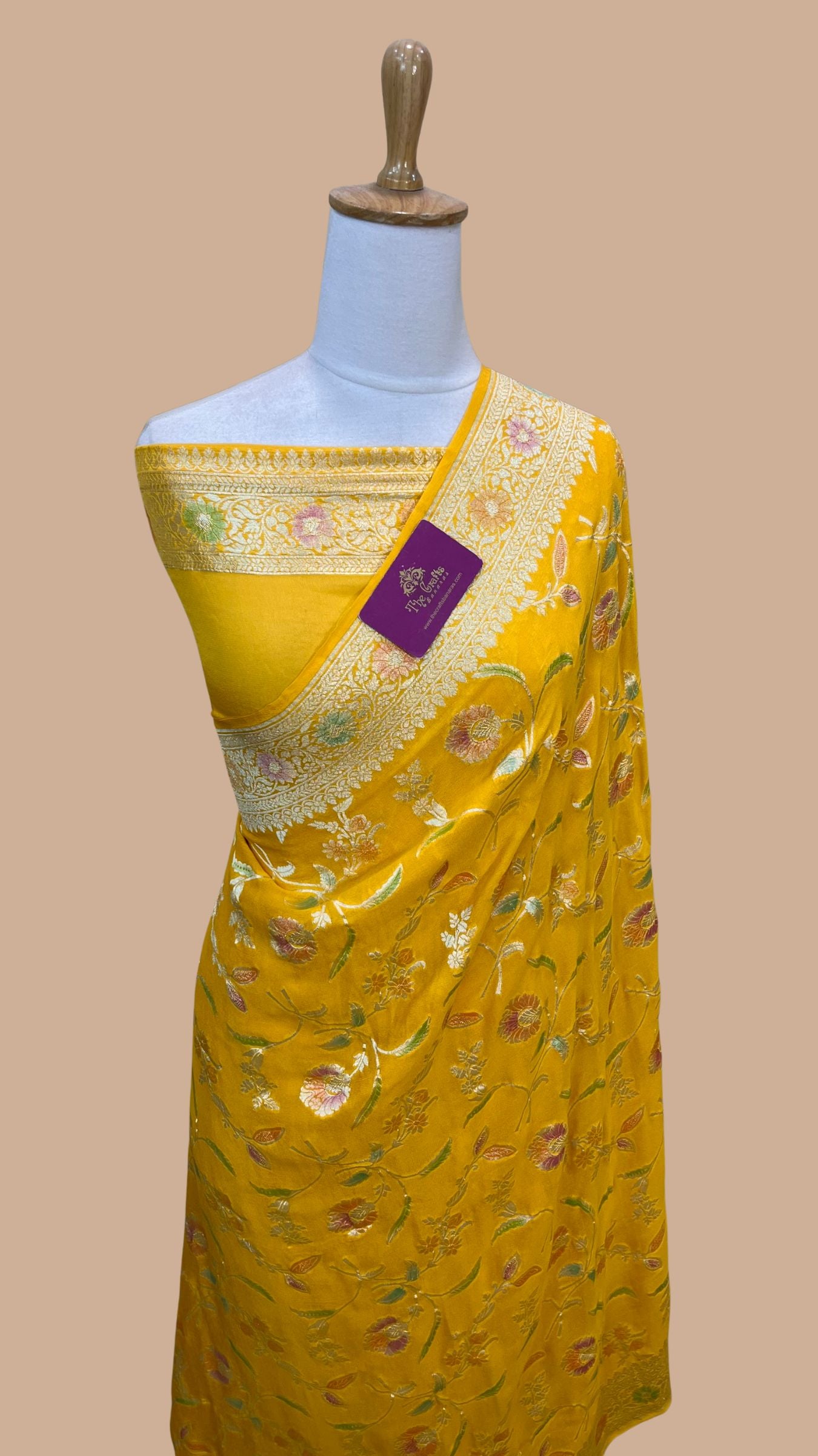 Khaddi Georgette Handloom Banarasi Saree