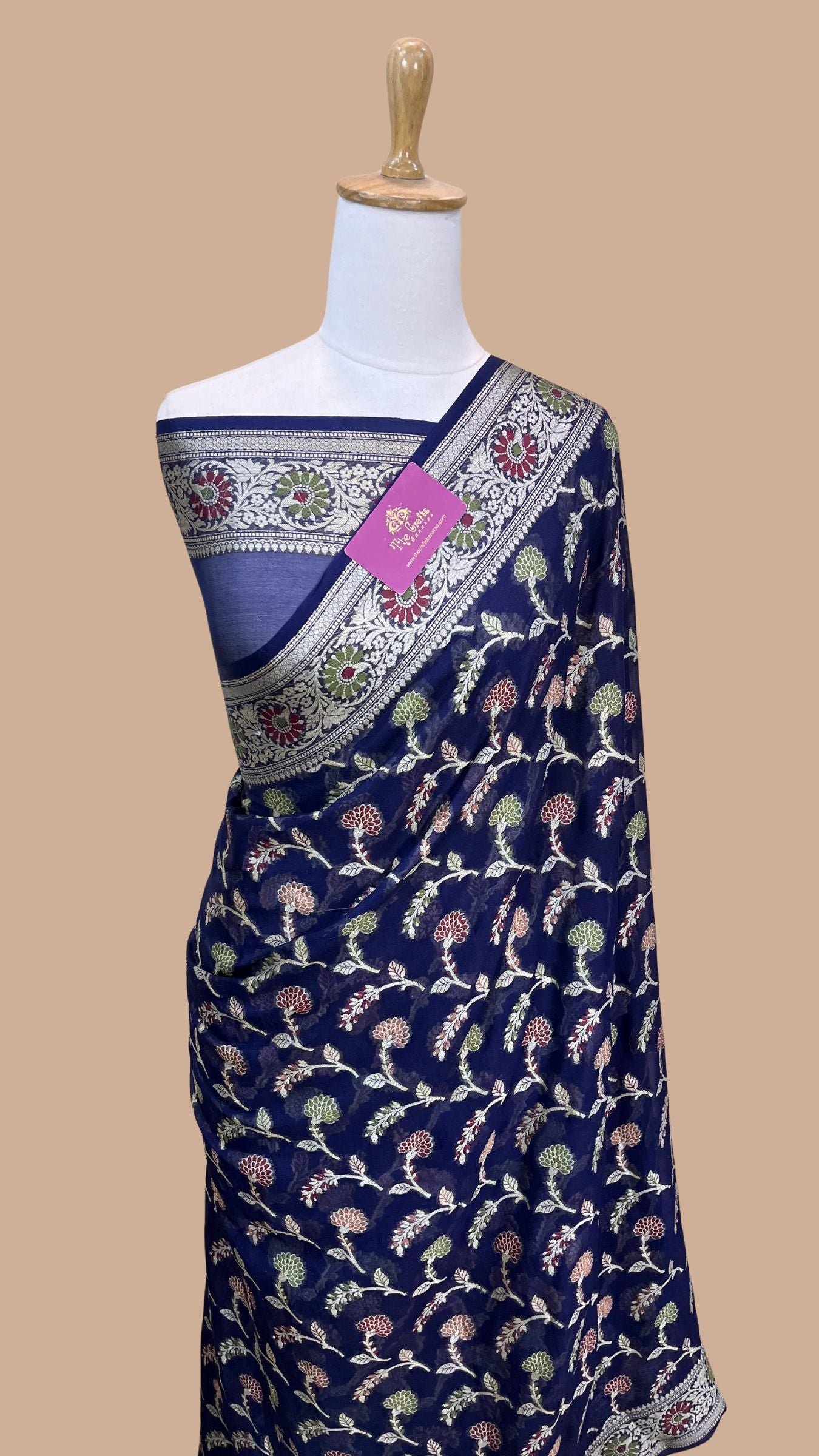 Pure Khaddi Chiffon Banarasi Saree