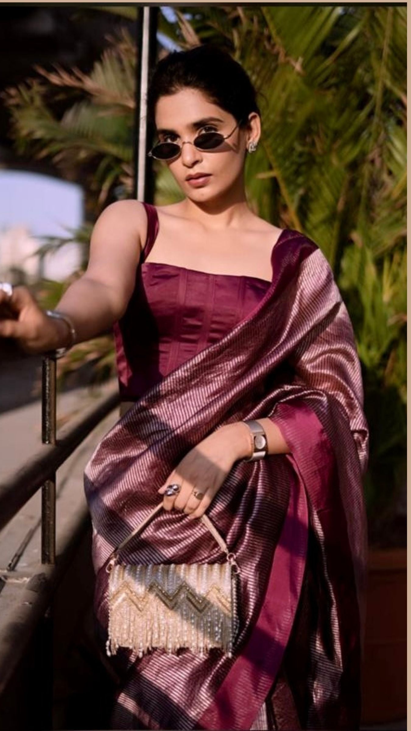 Pure Tissue Silk Handloom Banarasi Saree - with Satin Border