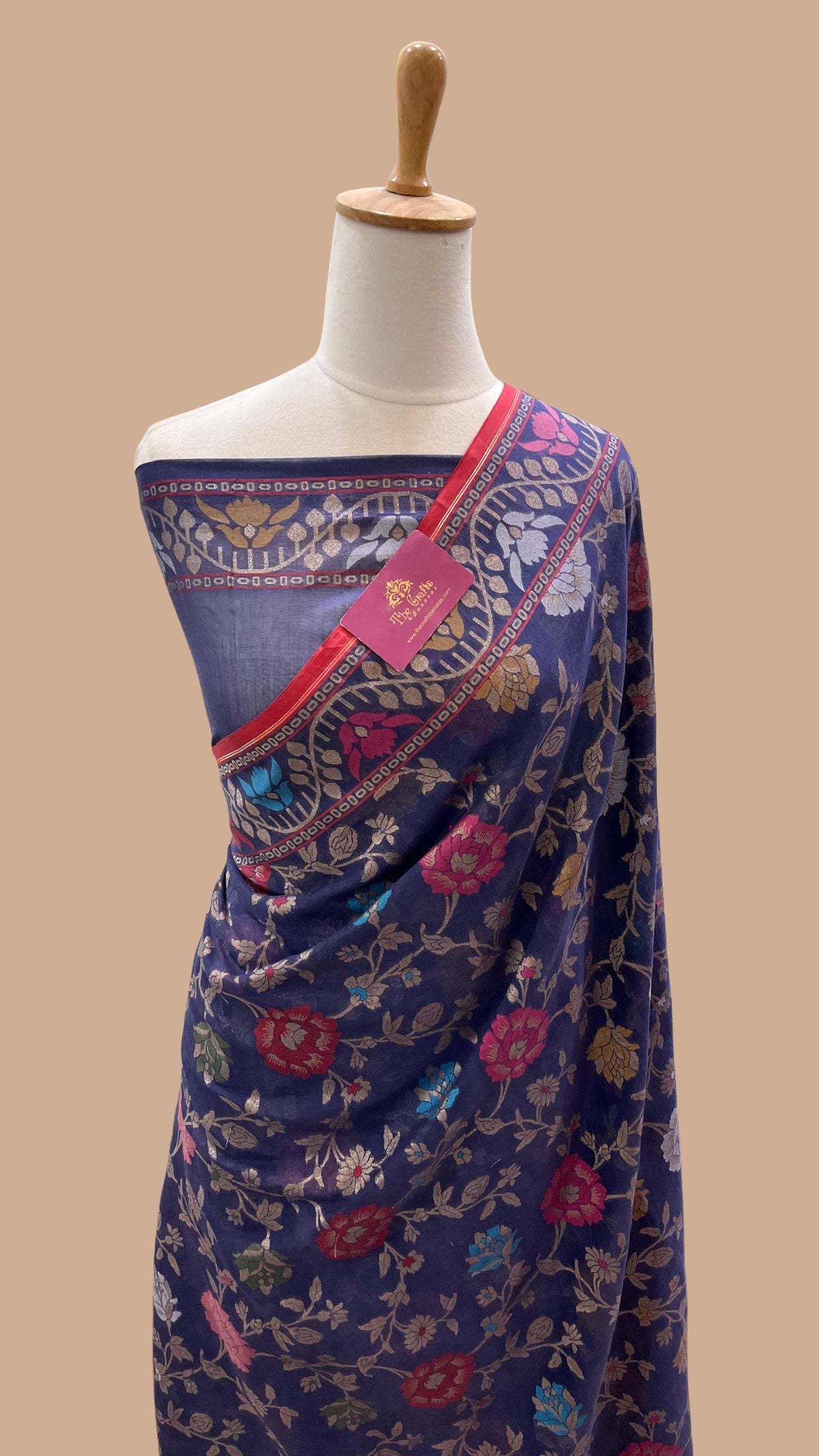 Pure Ektara Cotton Jamdani Banarasi Saree - Tilfi