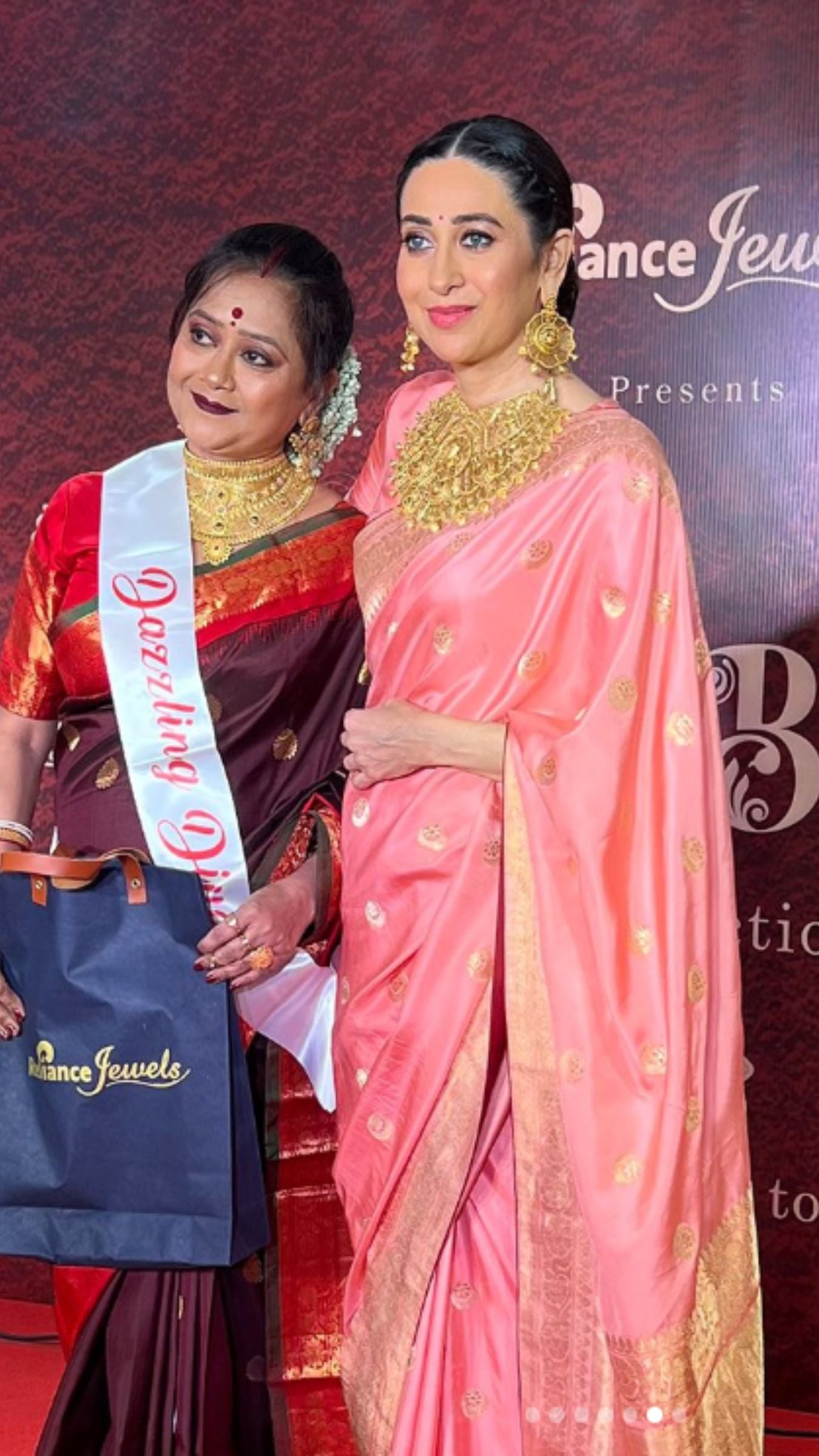 Karishma Kapoor in Pure Katan Silk Handloom Banarasi Saree - Chand Tara Motifs