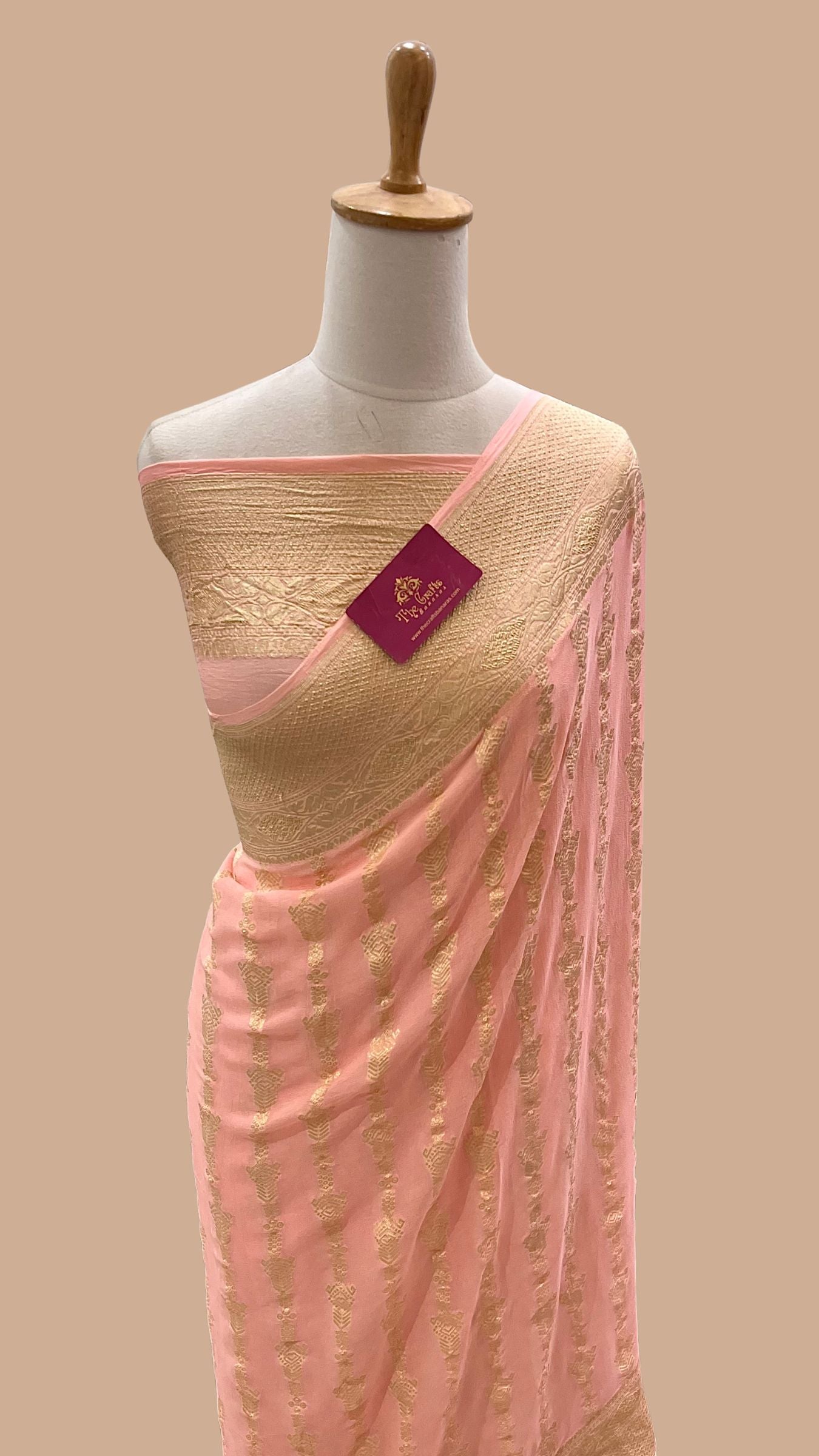 Khaddi Georgette Banarasi Saree - Water Zari