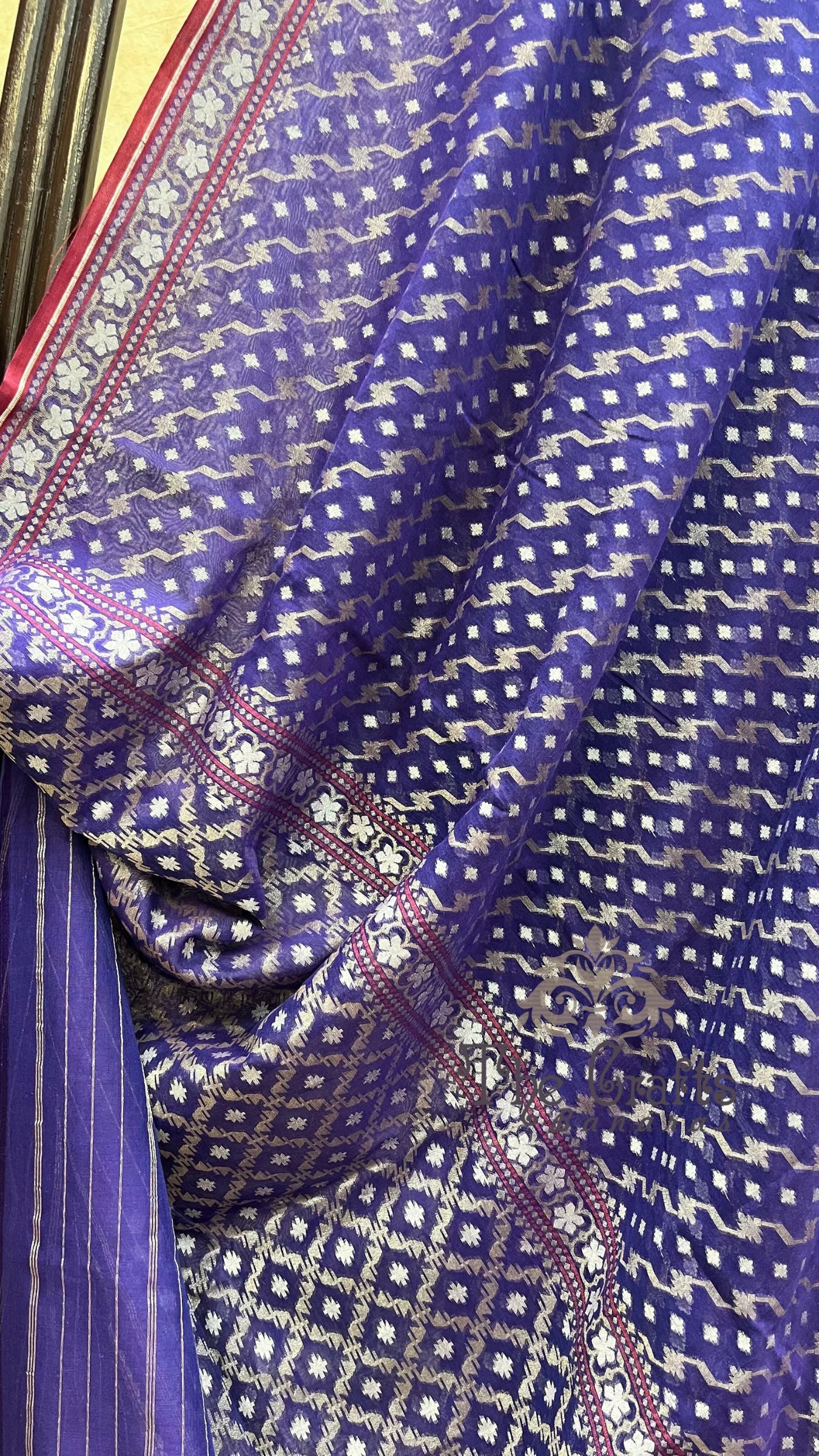 Pure Ektara Cotton Jamdani Banarasi Saree - Alfi