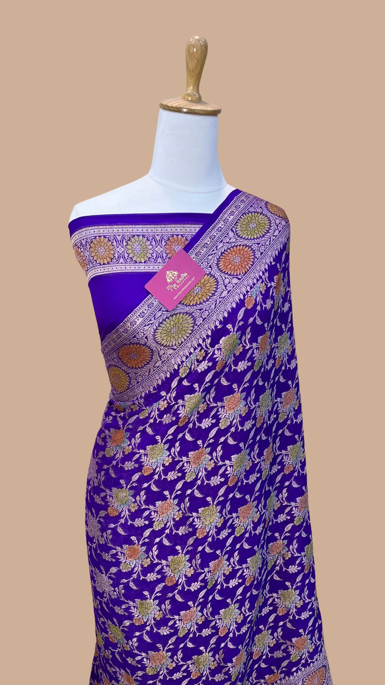 Pure Khaddi Chiffon Banarasi Saree