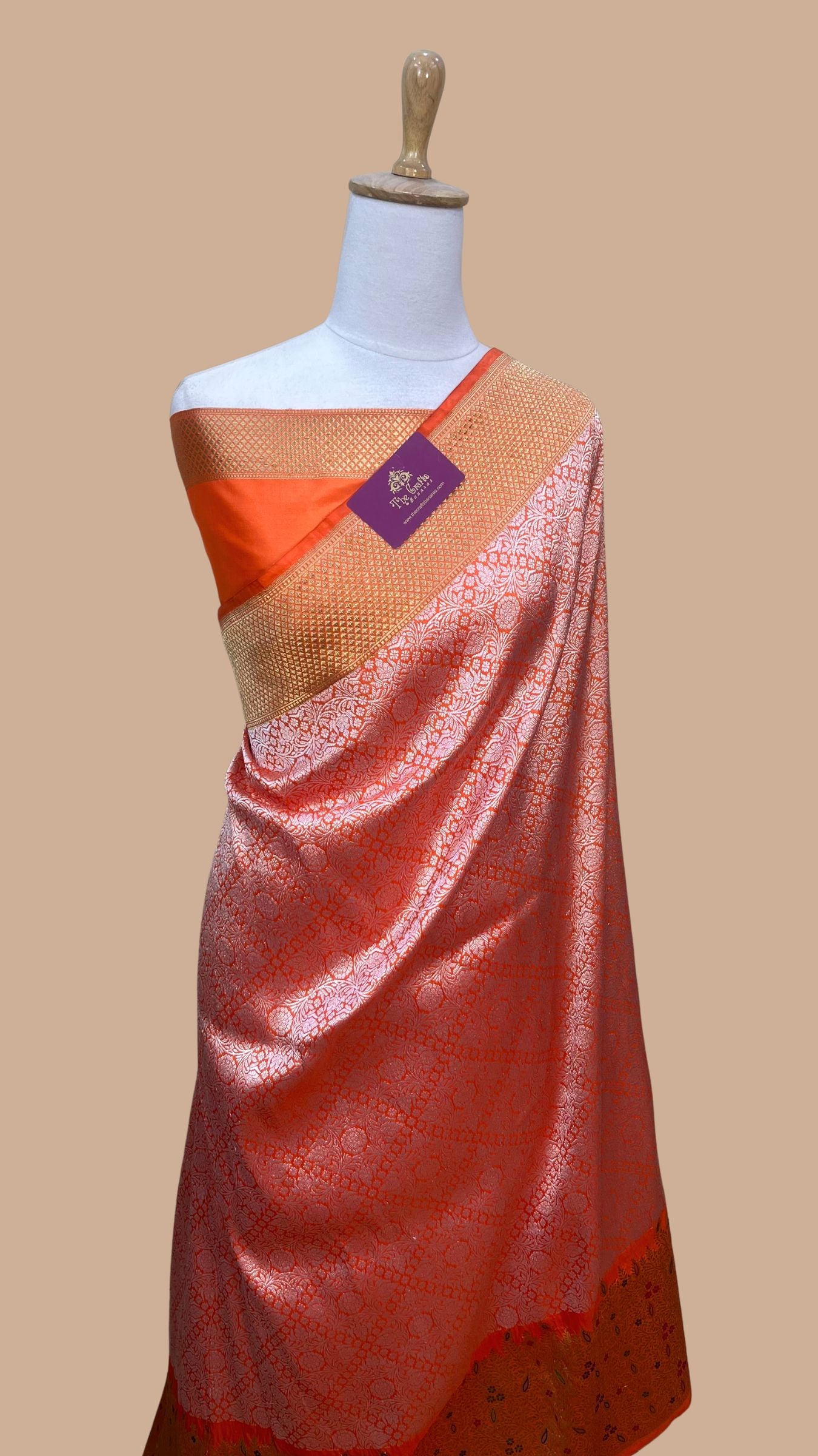 Pure Katan Silk Handloom Banarasi Saree - Kadhua Tanchui Brocade Meena