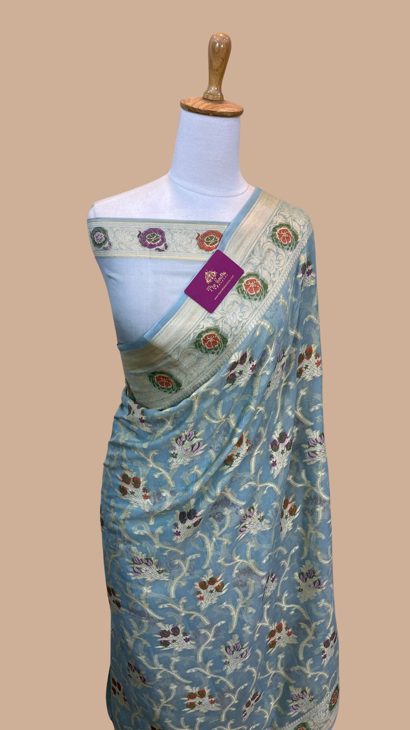 Pure Khaddi Chiffon Banarasi Saree