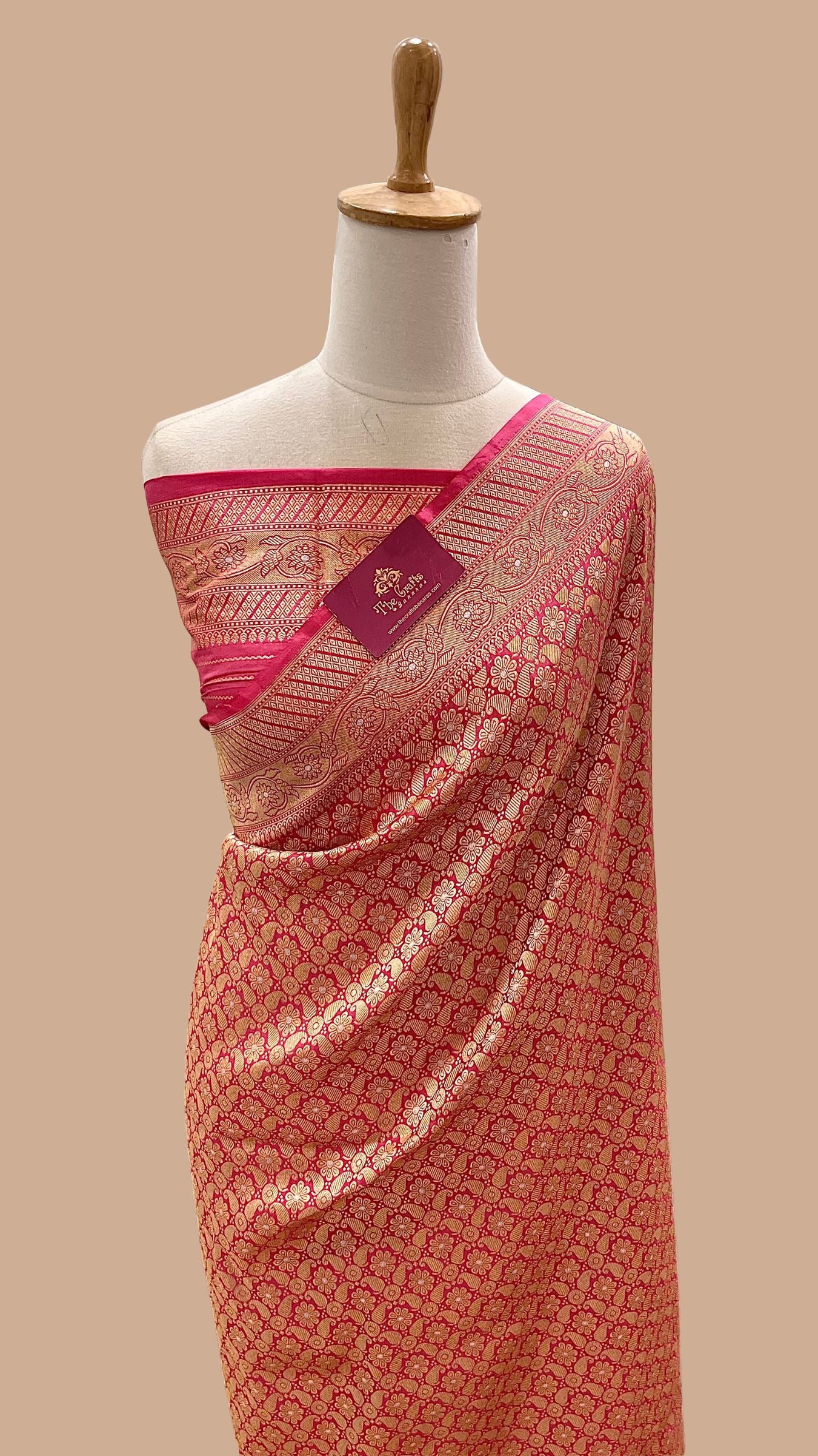 Pure Katan Silk Handloom Banarasi Saree - Tanchui Brocade Meena