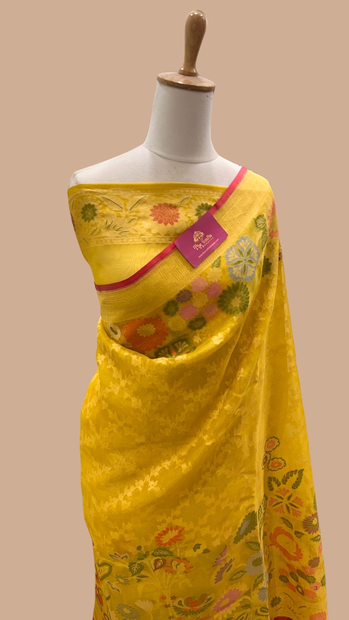 Pure Ektara Kora Silk Jamdani Banarasi Saree - Tilfi (Copy)