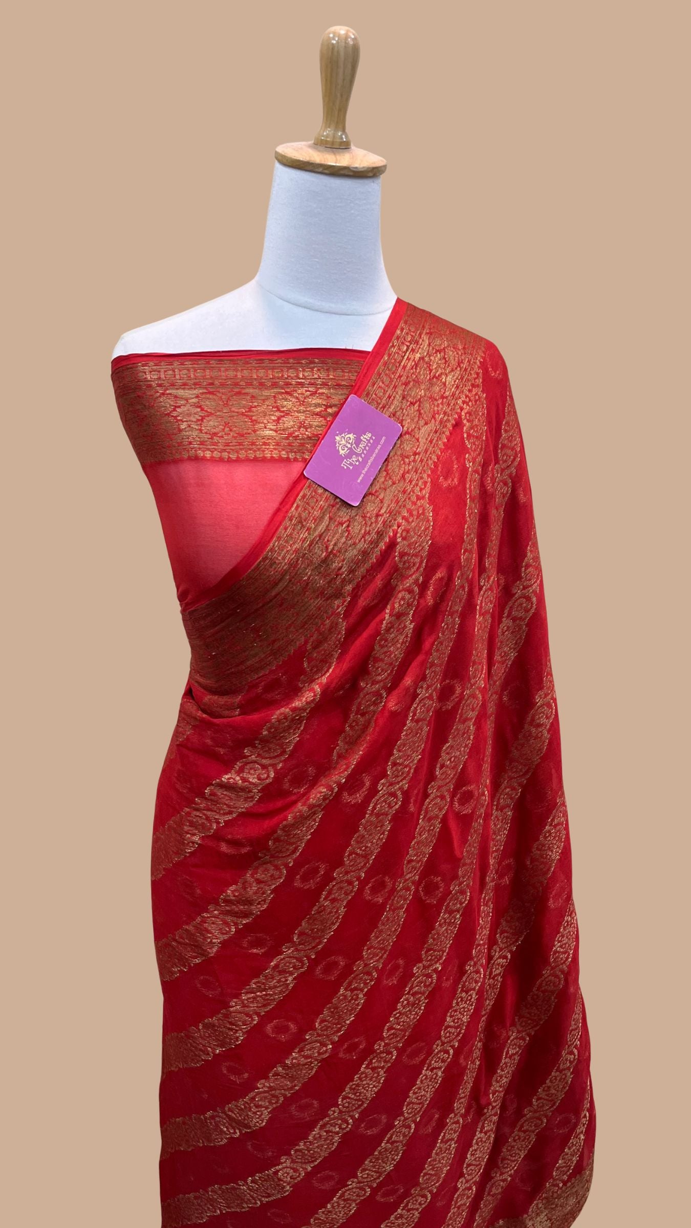 Pure Khaddi Chiffon Banarasi Saree