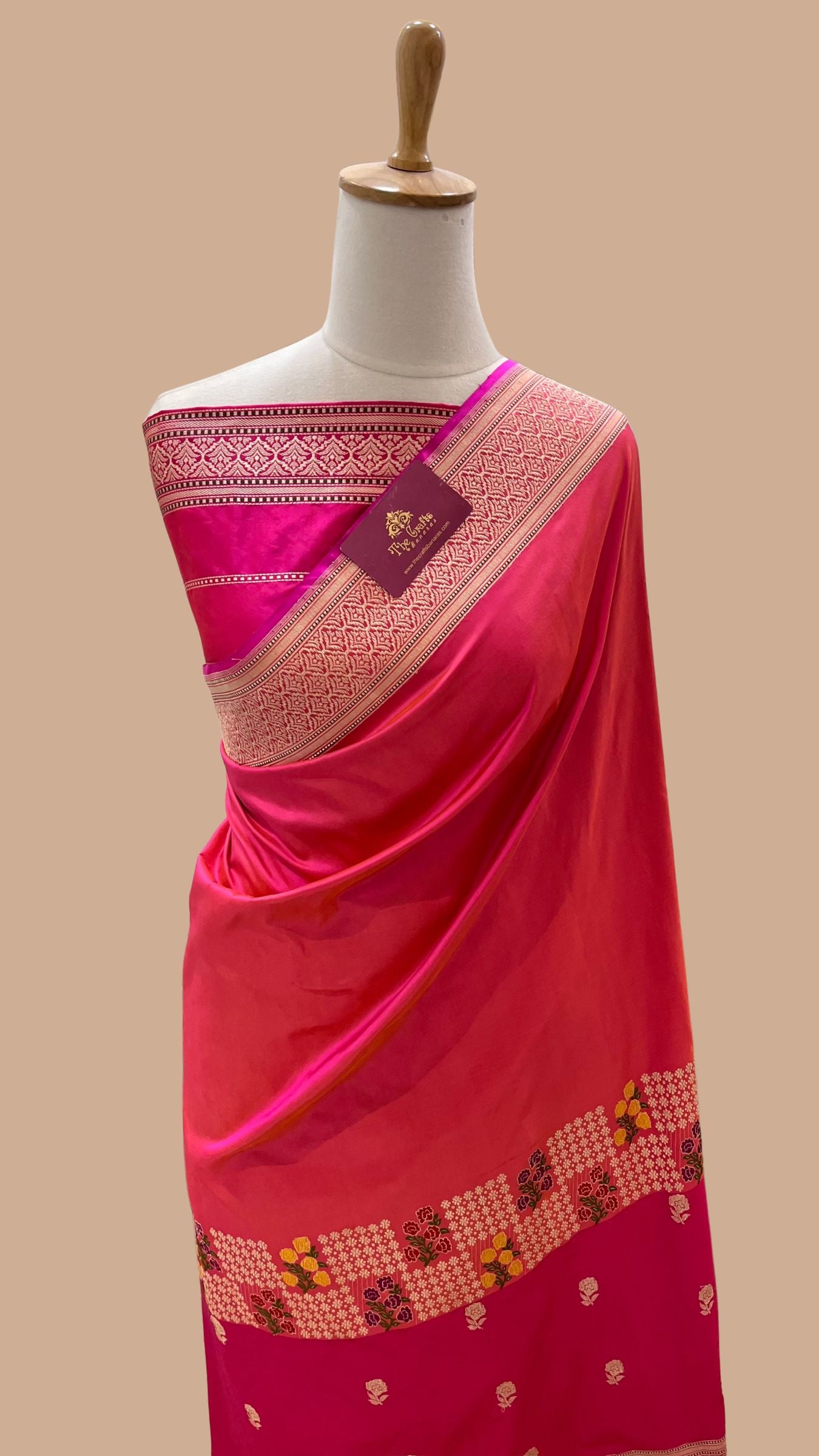 Pure Katan Silk Handloom Banarasi Saree - with Kadhua Meenakari Work