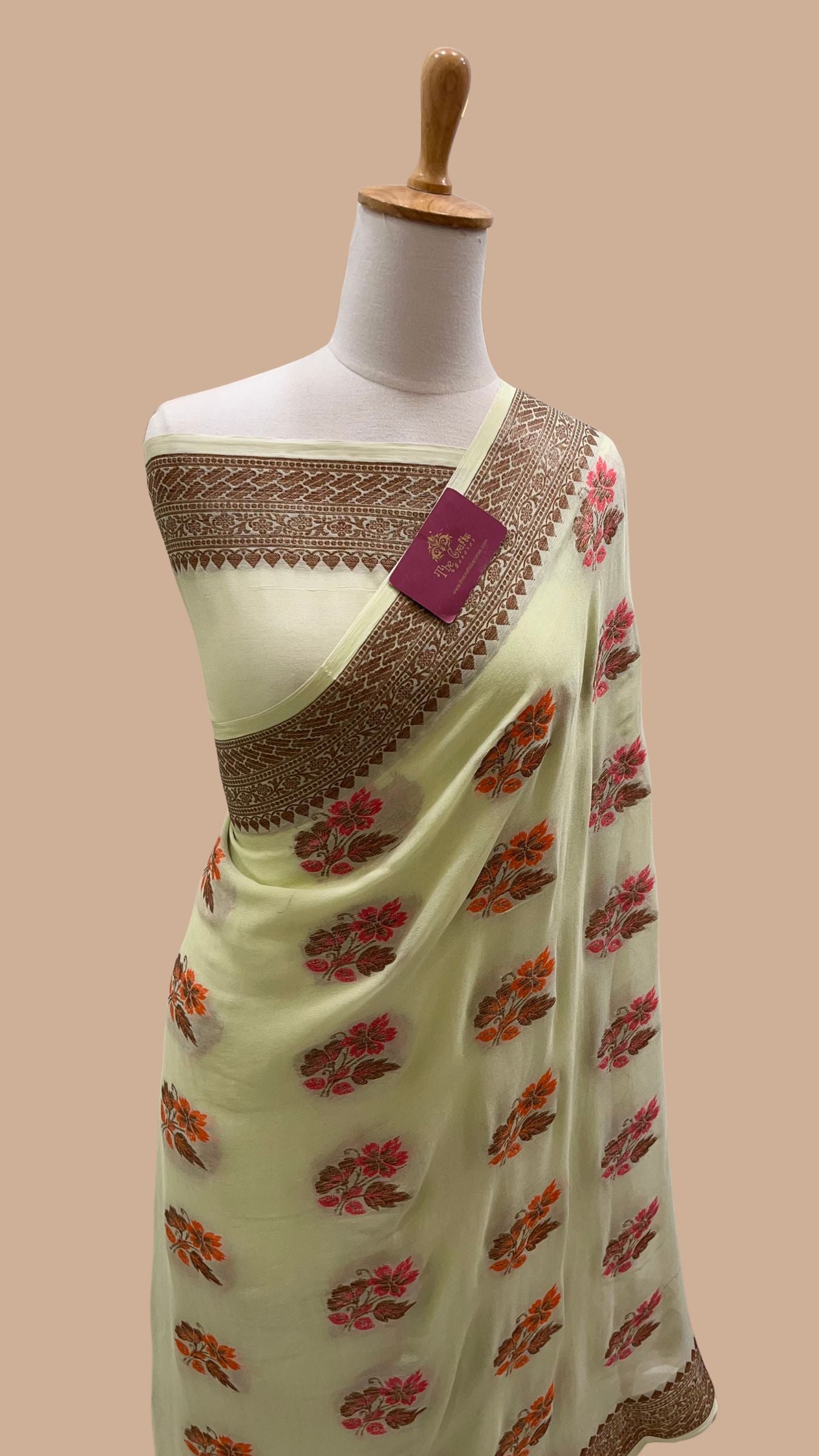 Pure Khaddi Chiffon Banarasi Saree
