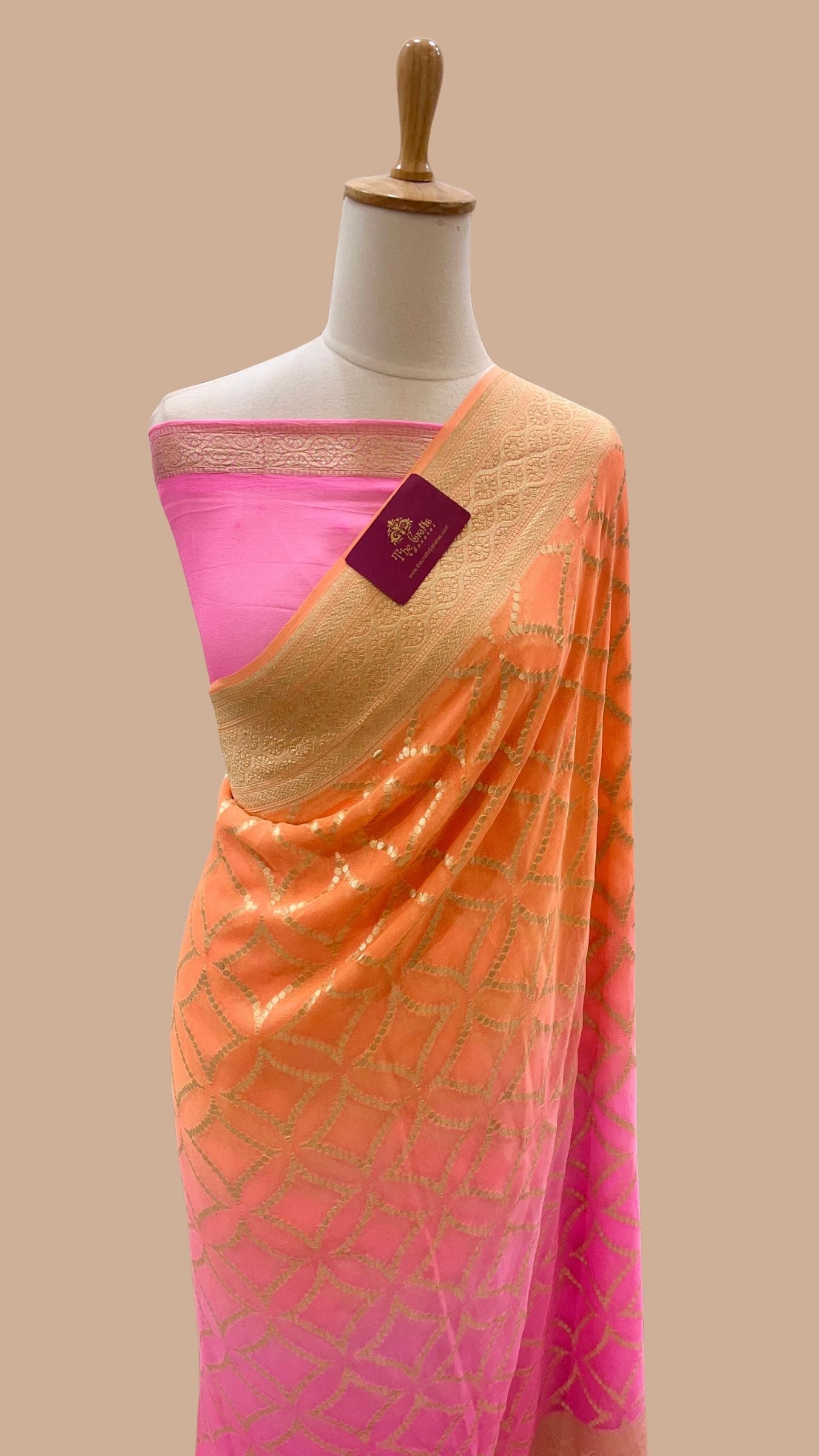 Khaddi Georgette Banarasi Saree - Water Zari