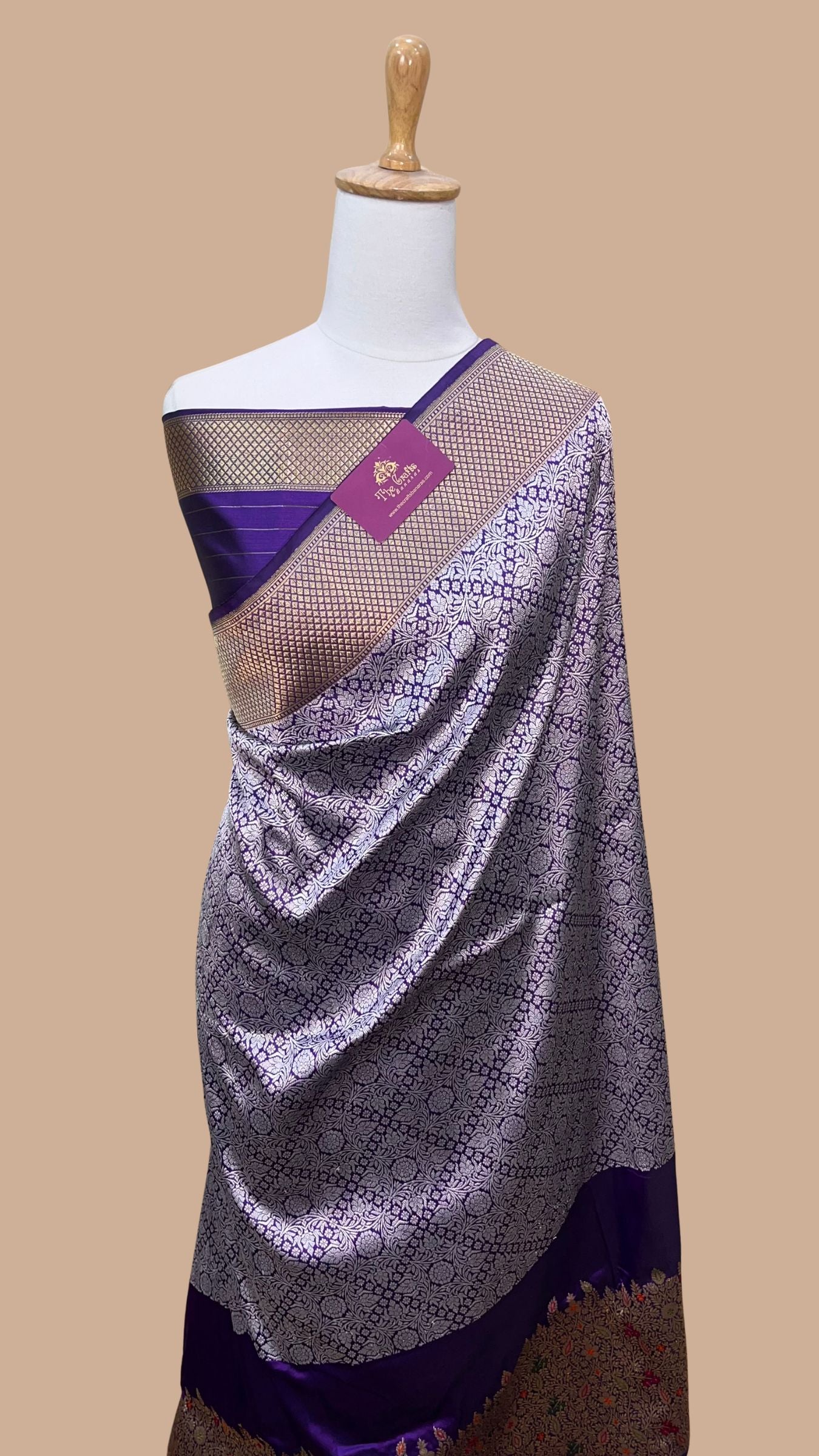 Pure Katan Silk Handloom Banarasi Saree - Kadhua Tanchui Brocade Meena