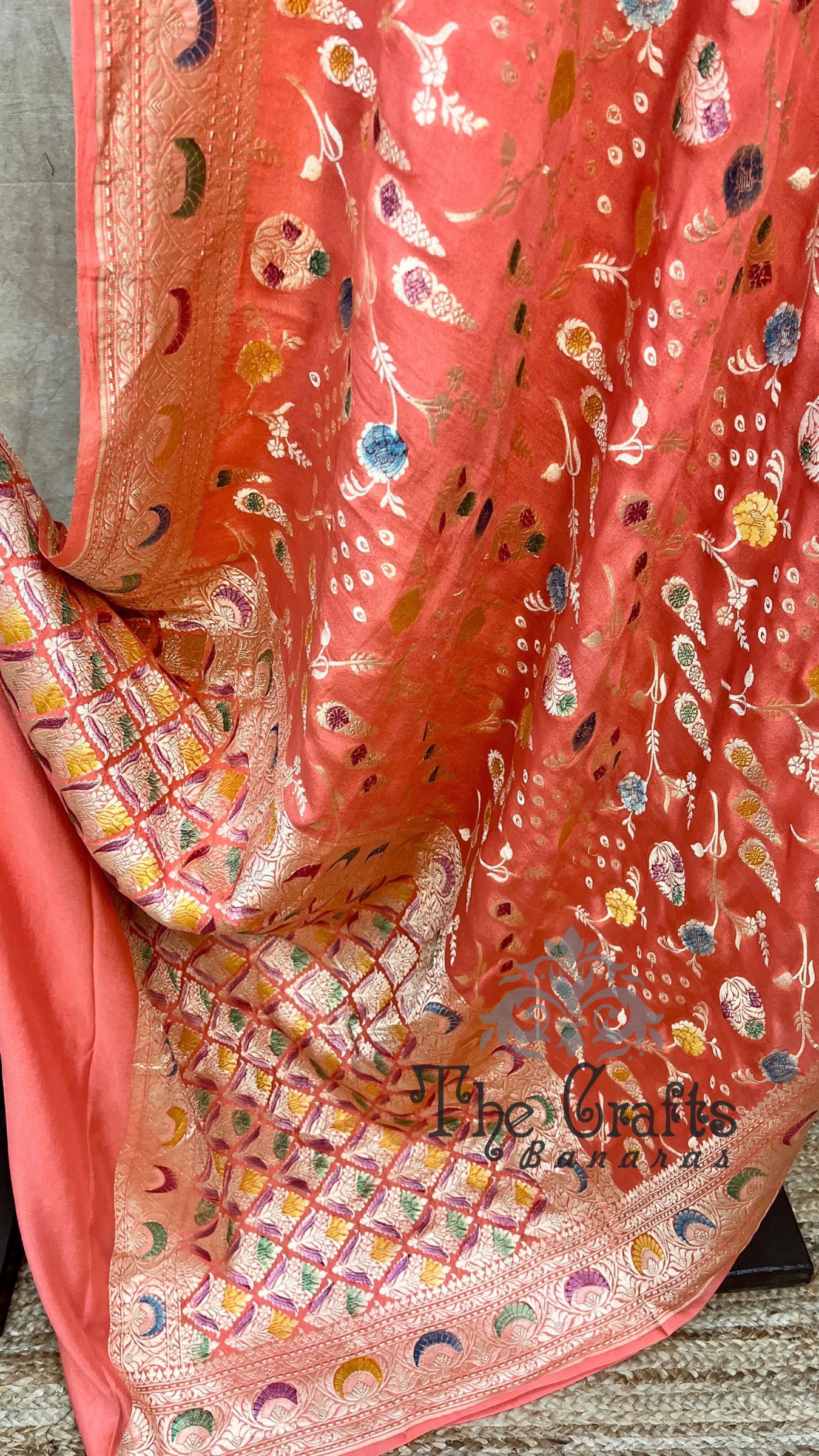 Khaddi Georgette Handloom Banarasi Saree