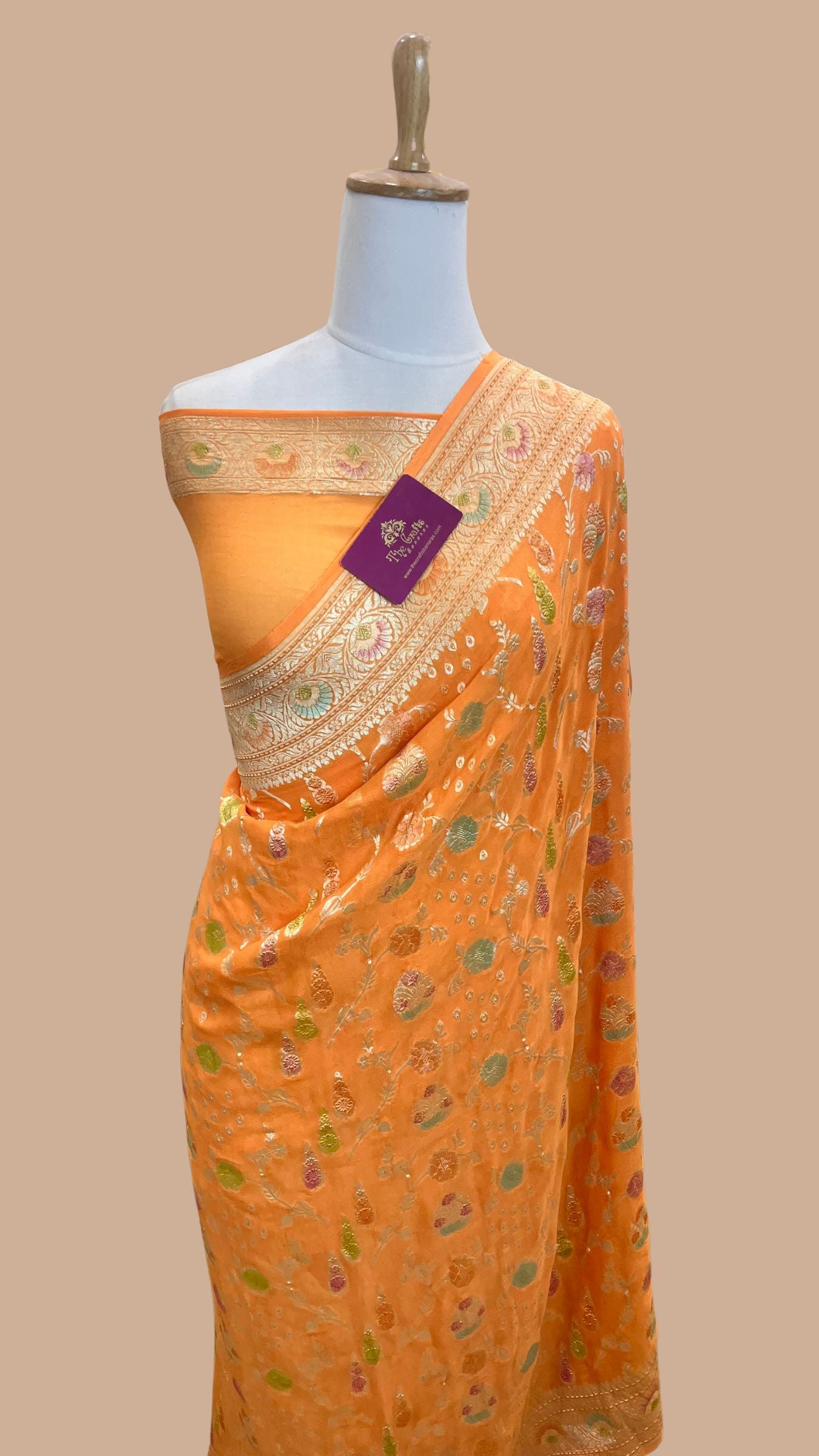 Khaddi Georgette Handloom Banarasi Saree