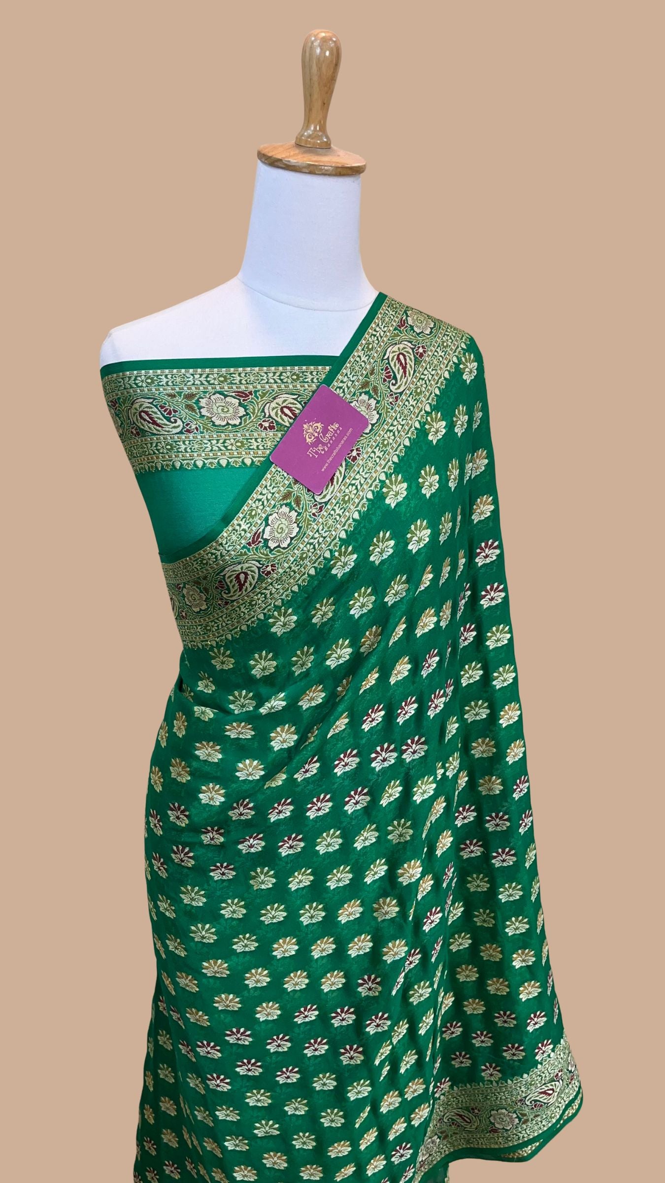Pure Khaddi Chiffon Banarasi Saree