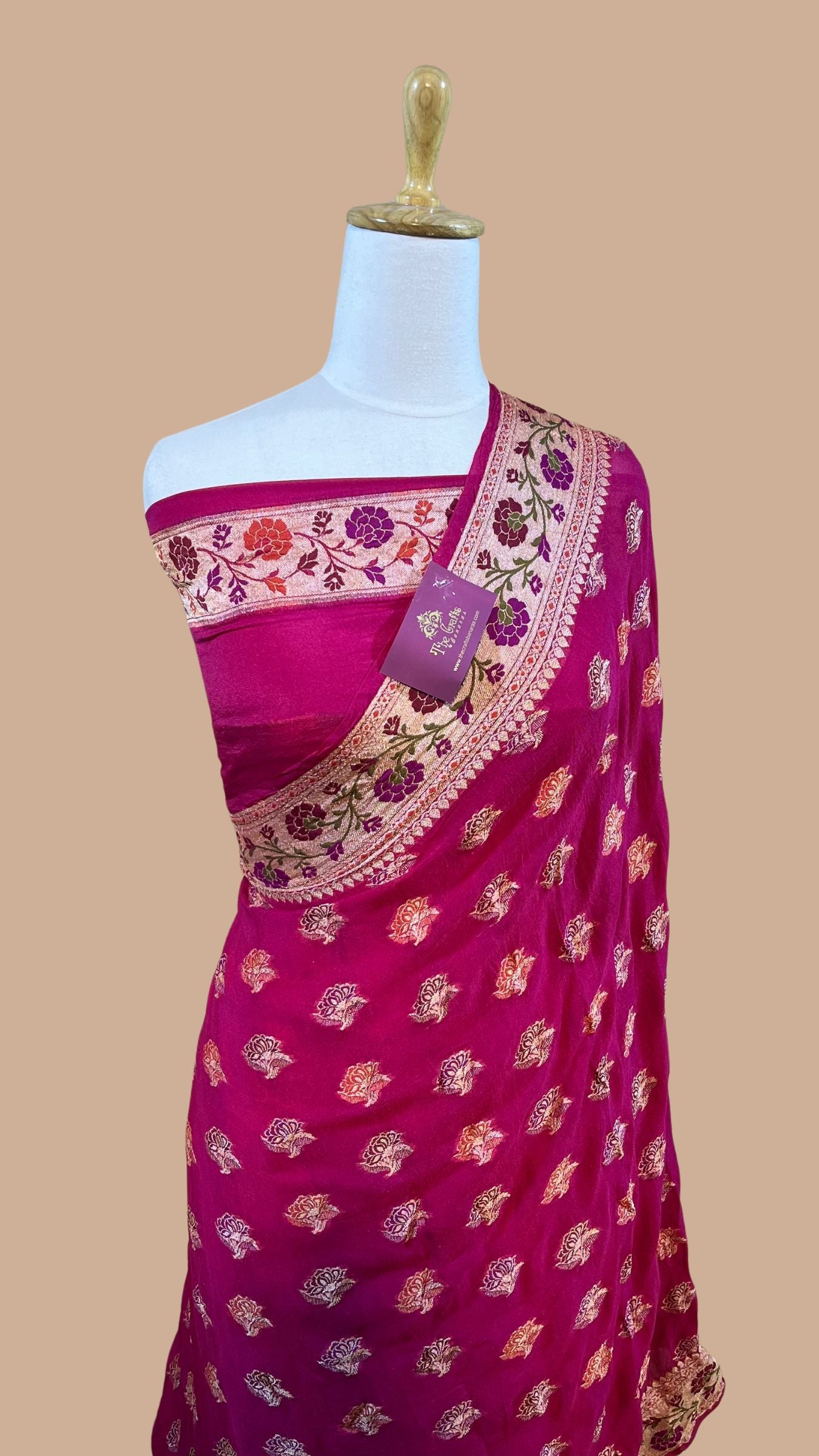 Pure Khaddi Chiffon Banarasi Saree