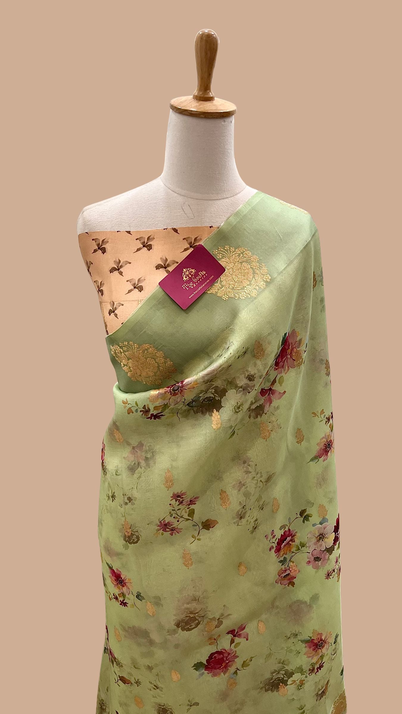 Pure Kora Silk Banarasi Saree - with Digital Print