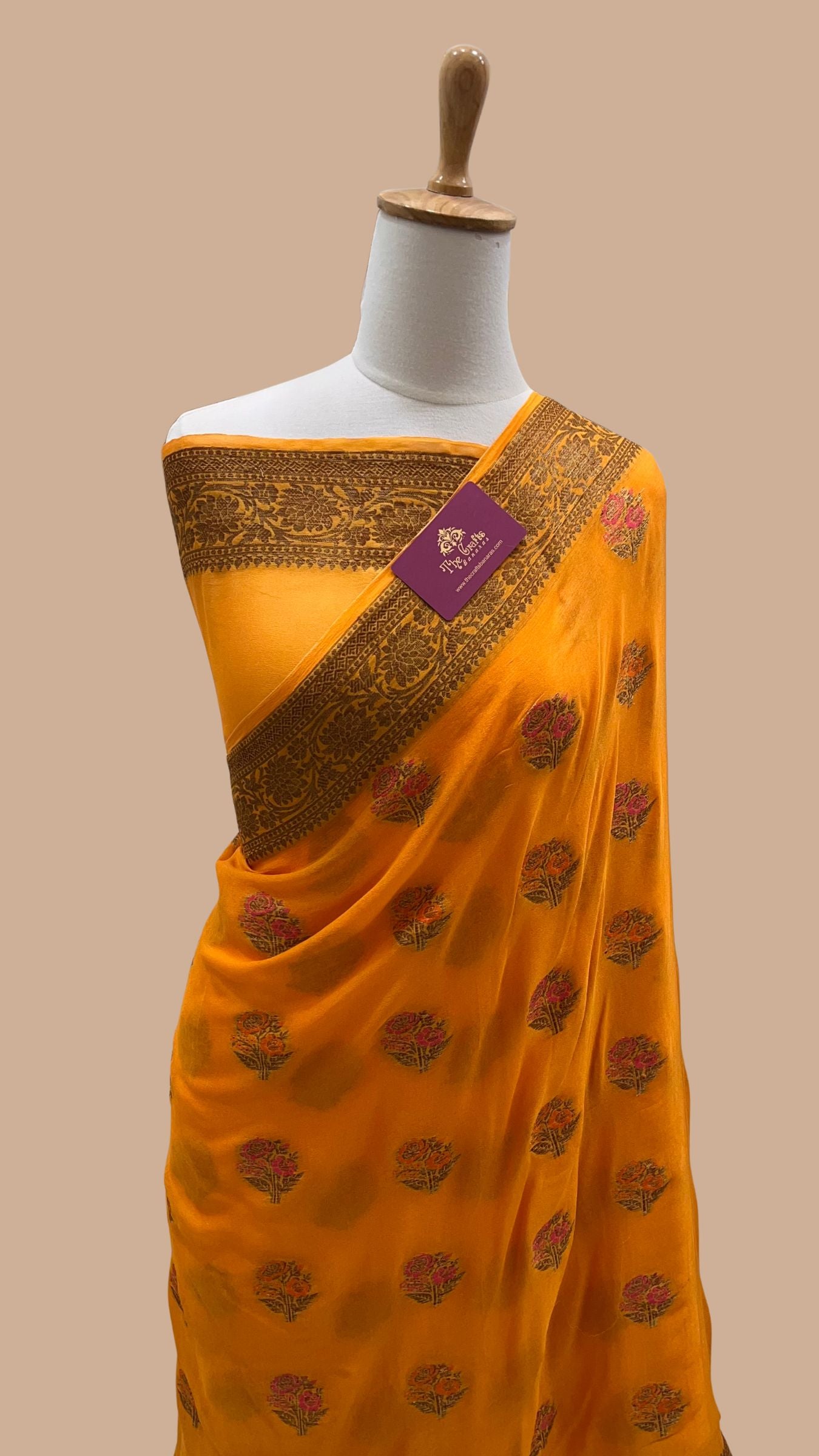 Pure Khaddi Chiffon Banarasi Saree