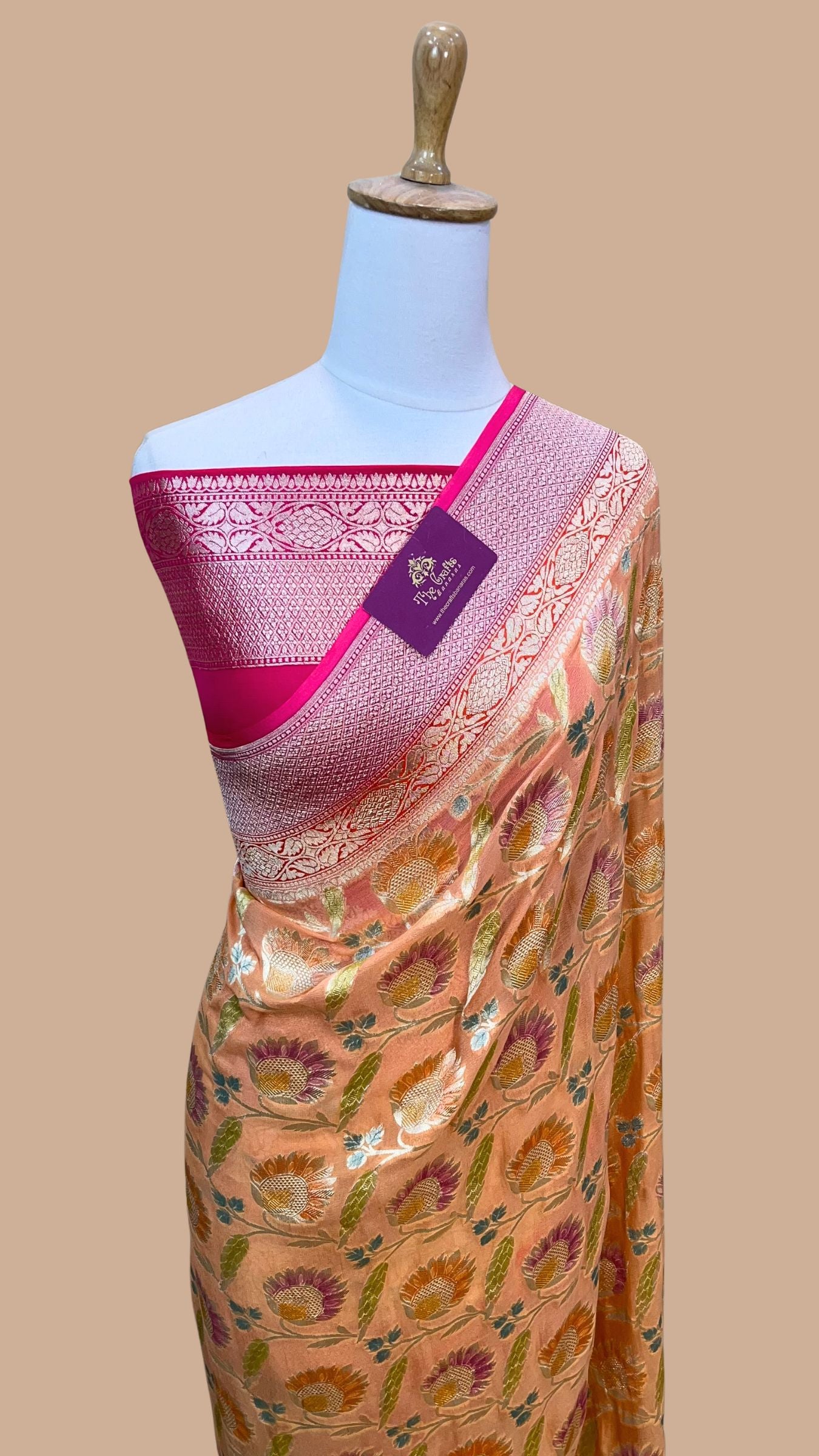 Khaddi Georgette Handloom Banarasi Saree