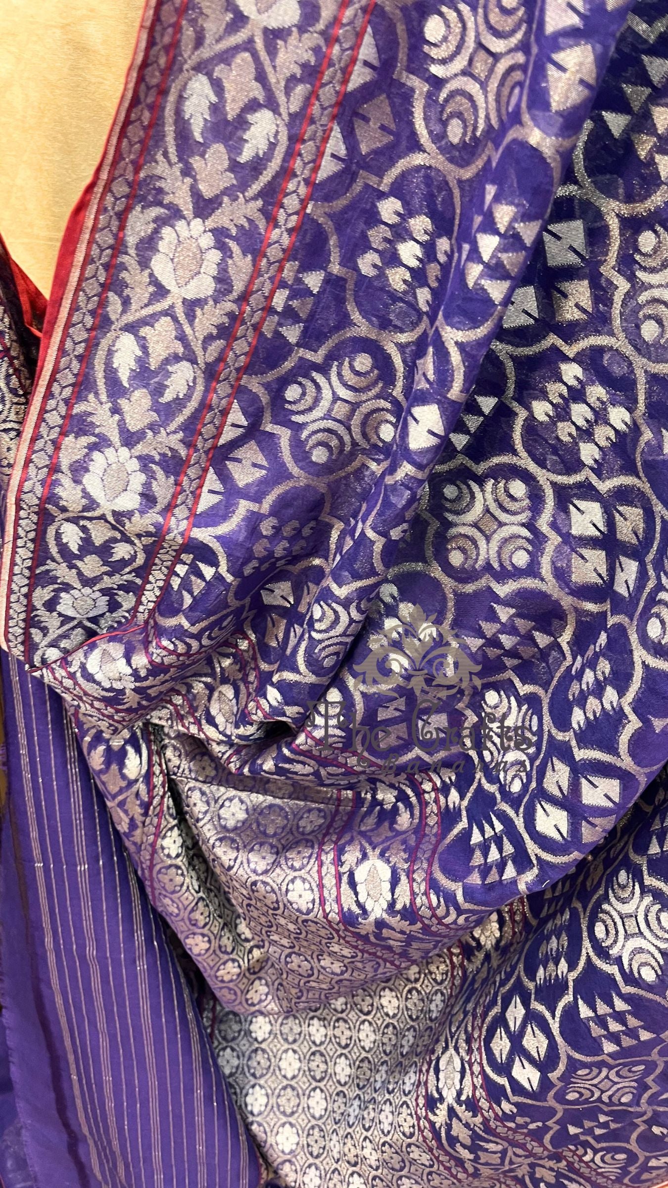 Pure Ektara Cotton Jamdani Banarasi Saree - Tilfi