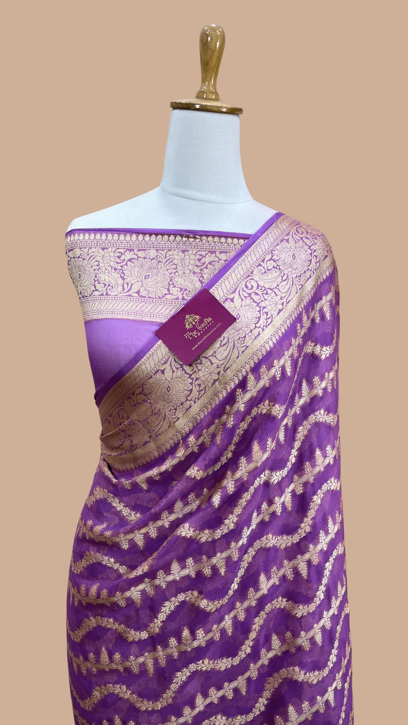 Pure Khaddi Chiffon Banarasi Saree