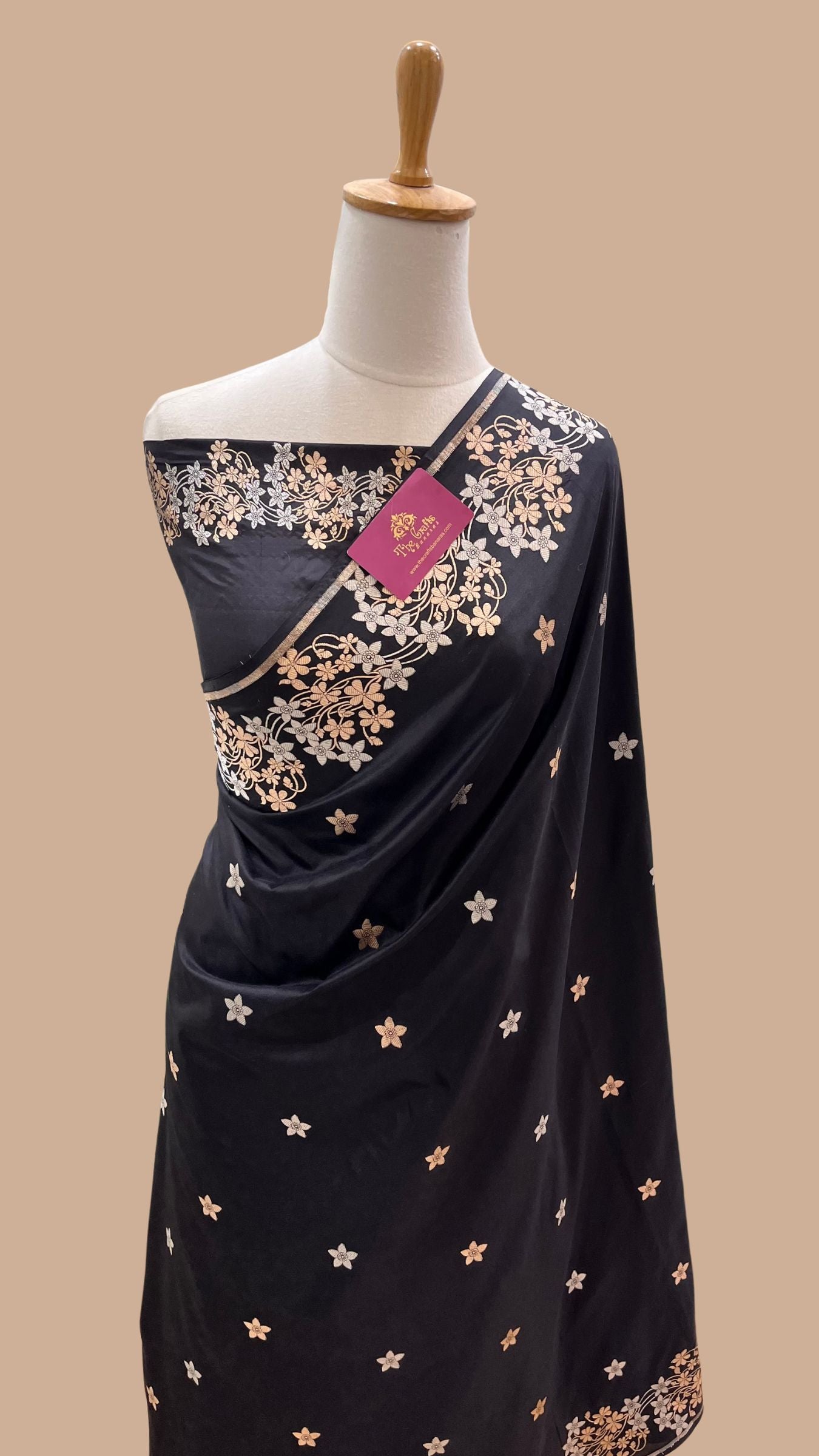 Nita Ambani in Pure Katan Silk Handloom Banarasi Saree - with kadhua motifs
