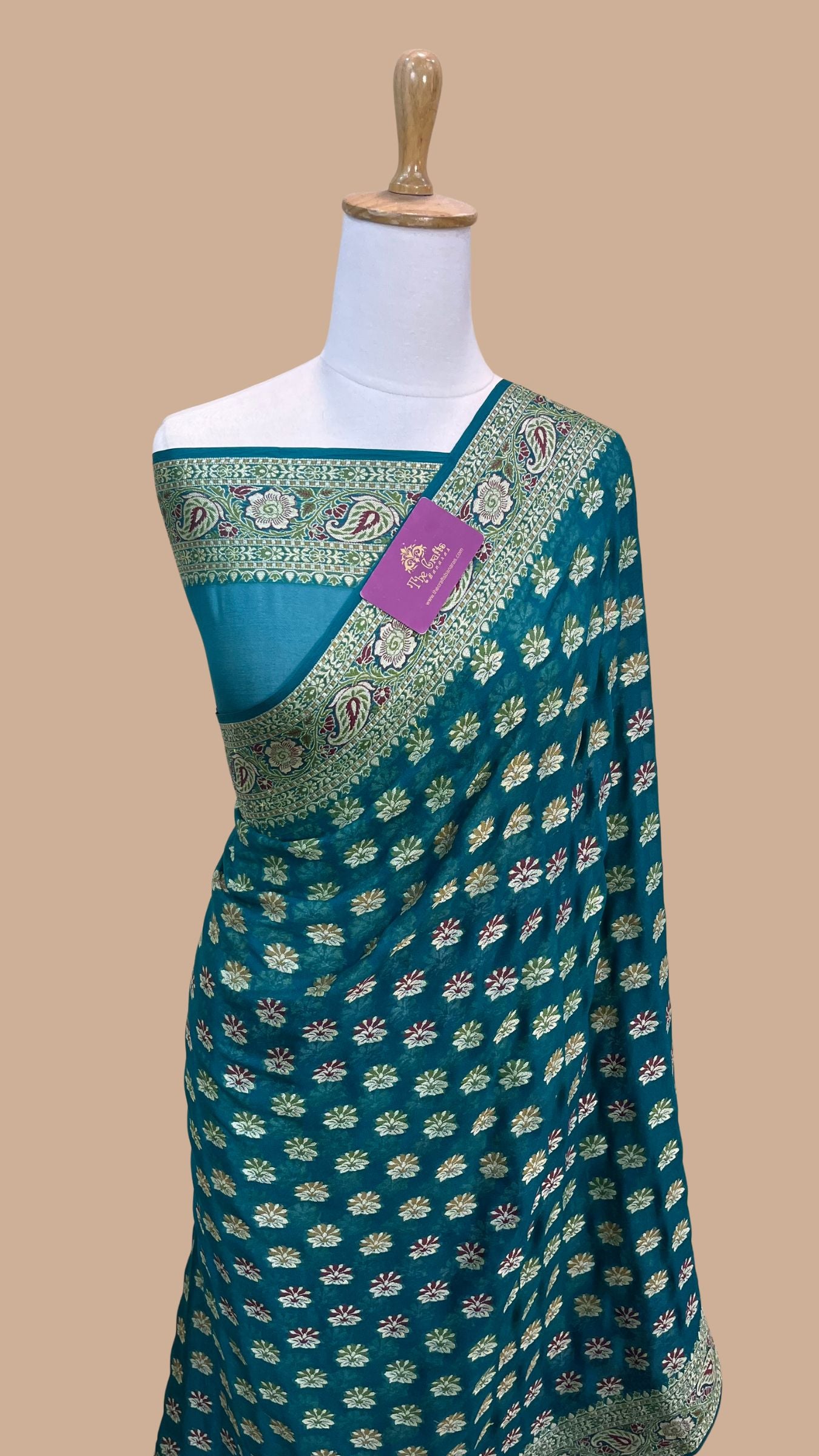Pure Khaddi Chiffon Banarasi Saree