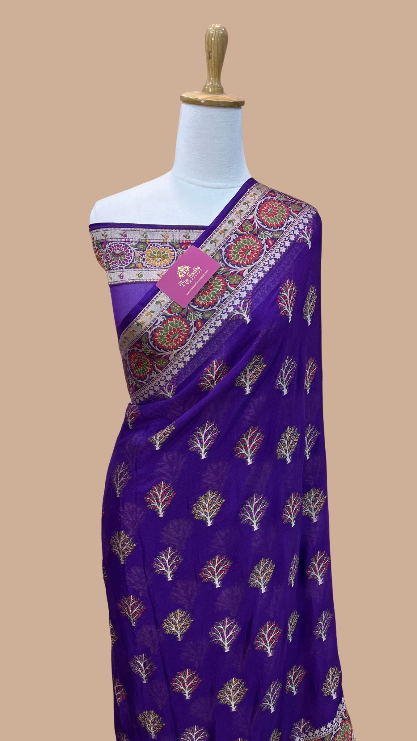 Pure Khaddi Chiffon Banarasi Saree