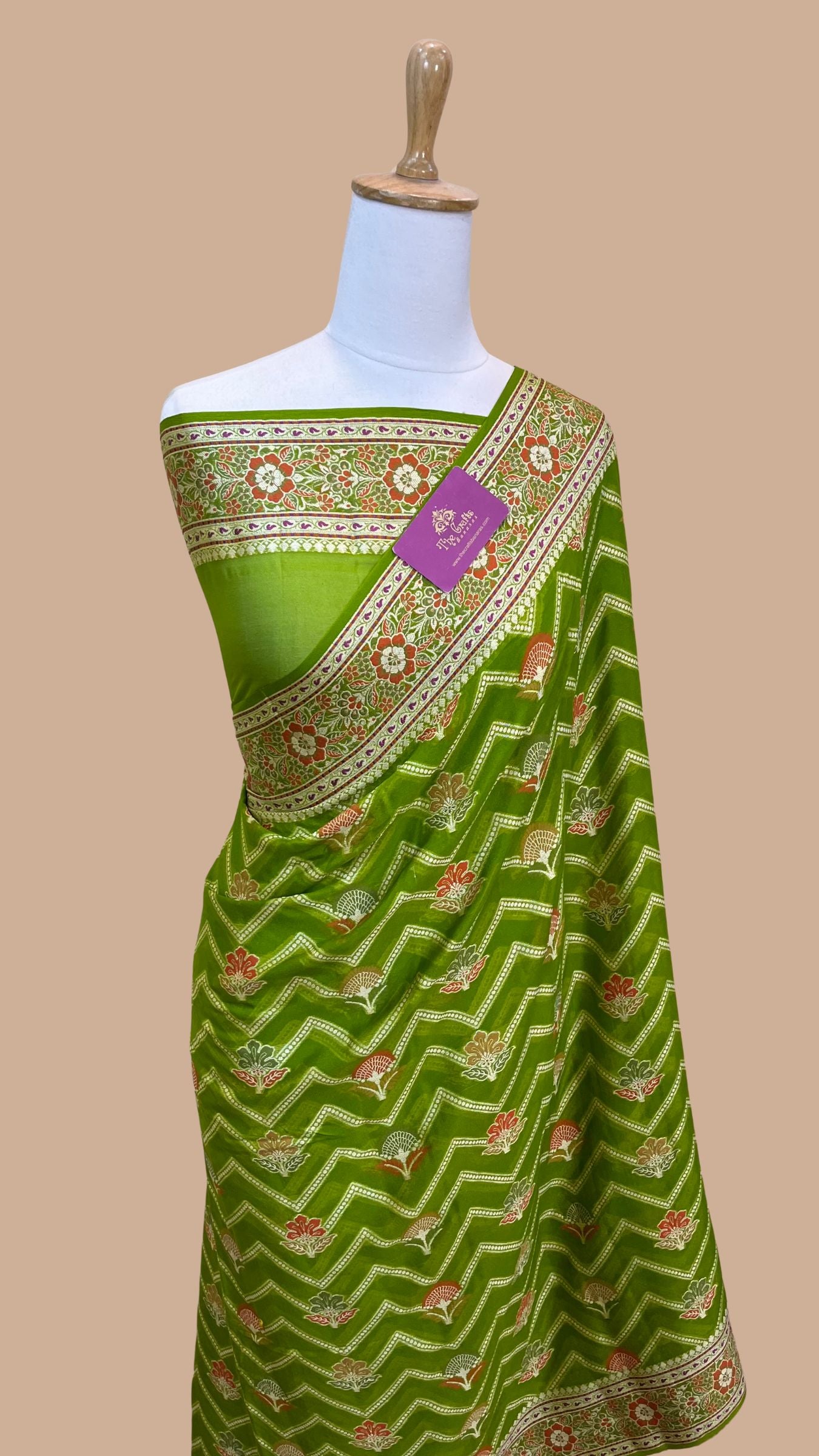 Pure Khaddi Chiffon Banarasi Saree