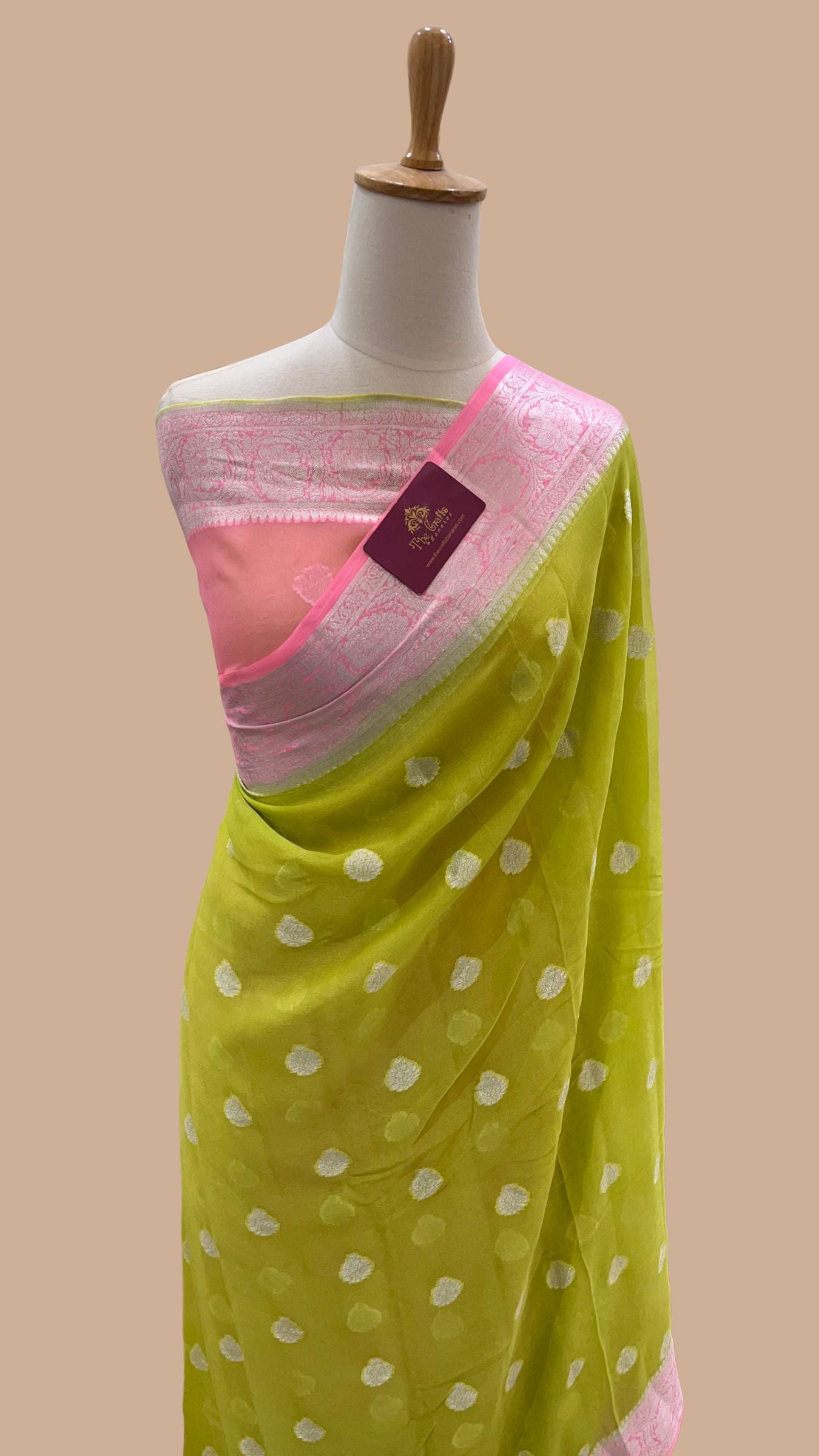 Pure Khaddi Chiffon Banarasi Saree