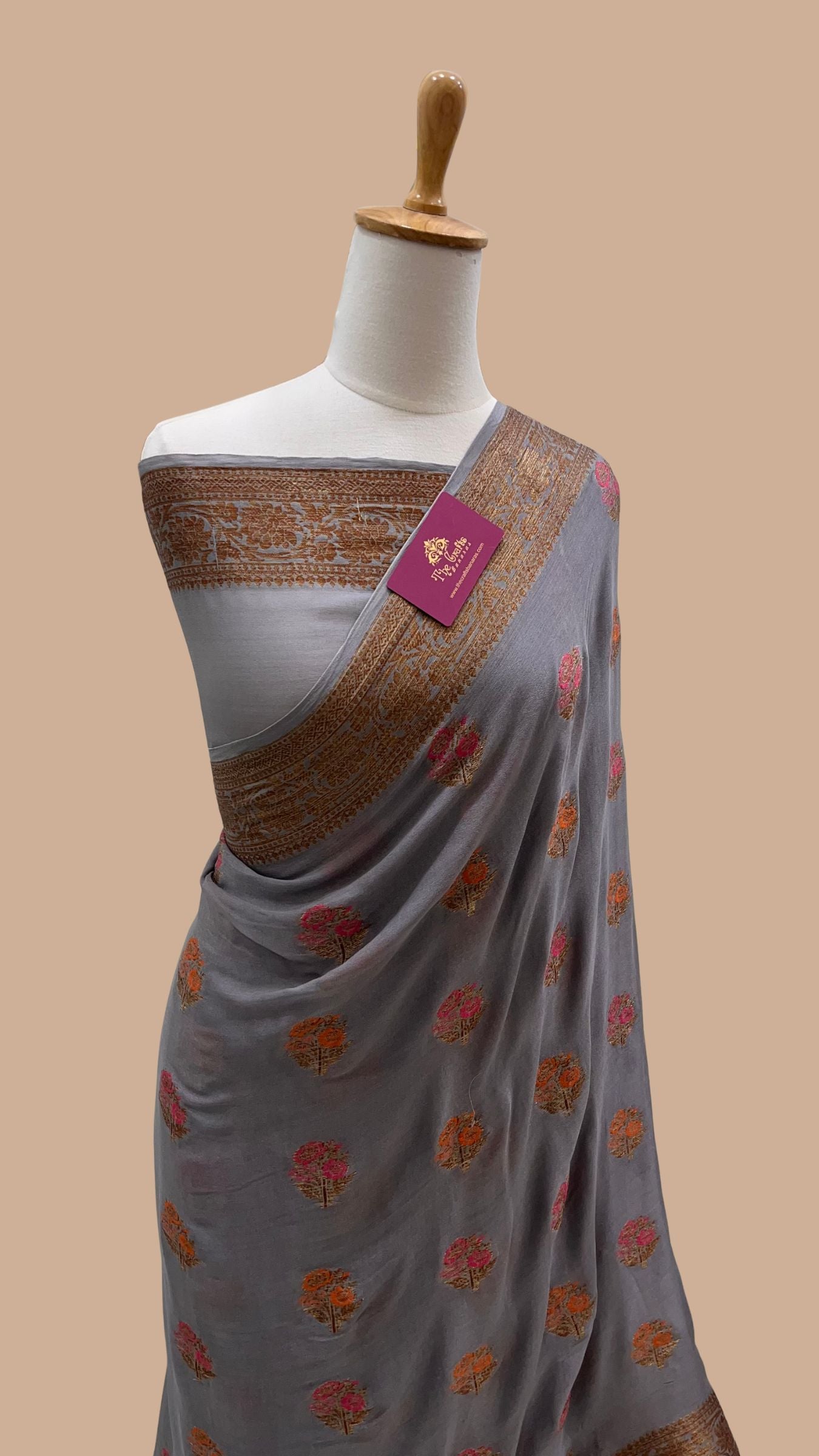 Pure Khaddi Chiffon Banarasi Saree