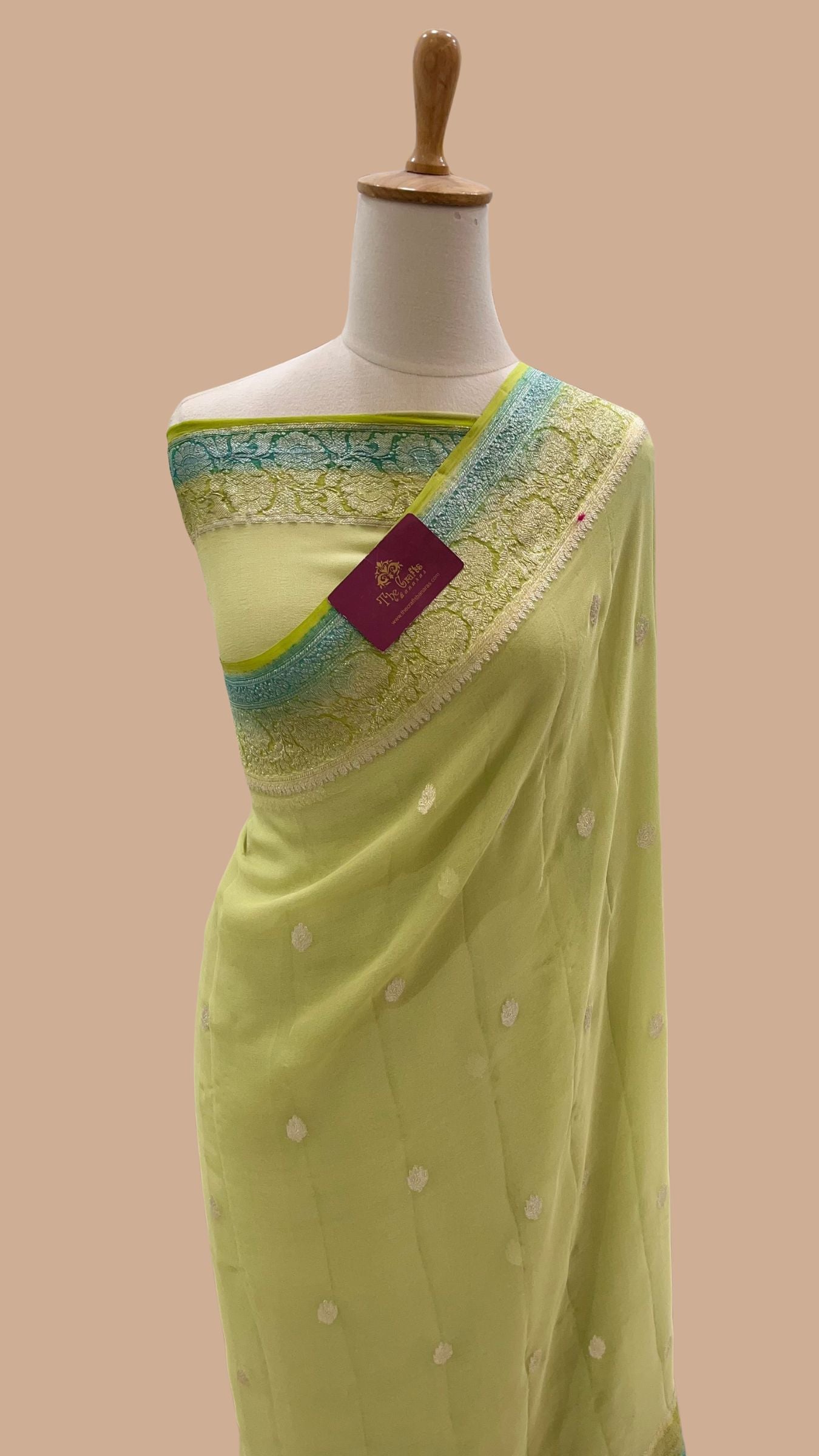 Pure Georgette Handloom Banarasi Saree