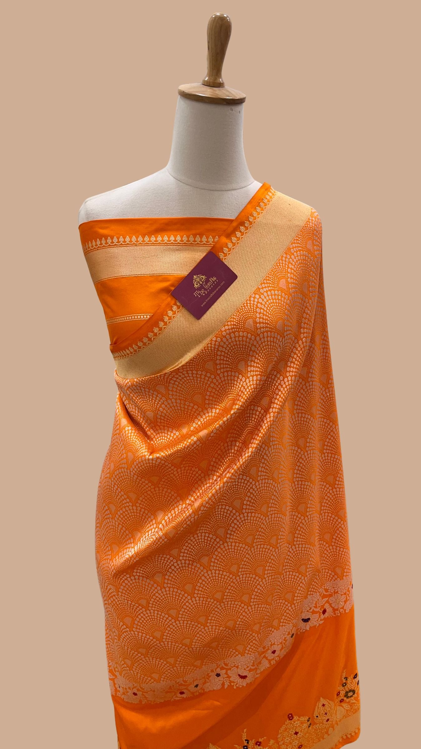 Pure Katan Silk Handloom Banarasi Saree - Kadhua Tanchui Brocade Meena