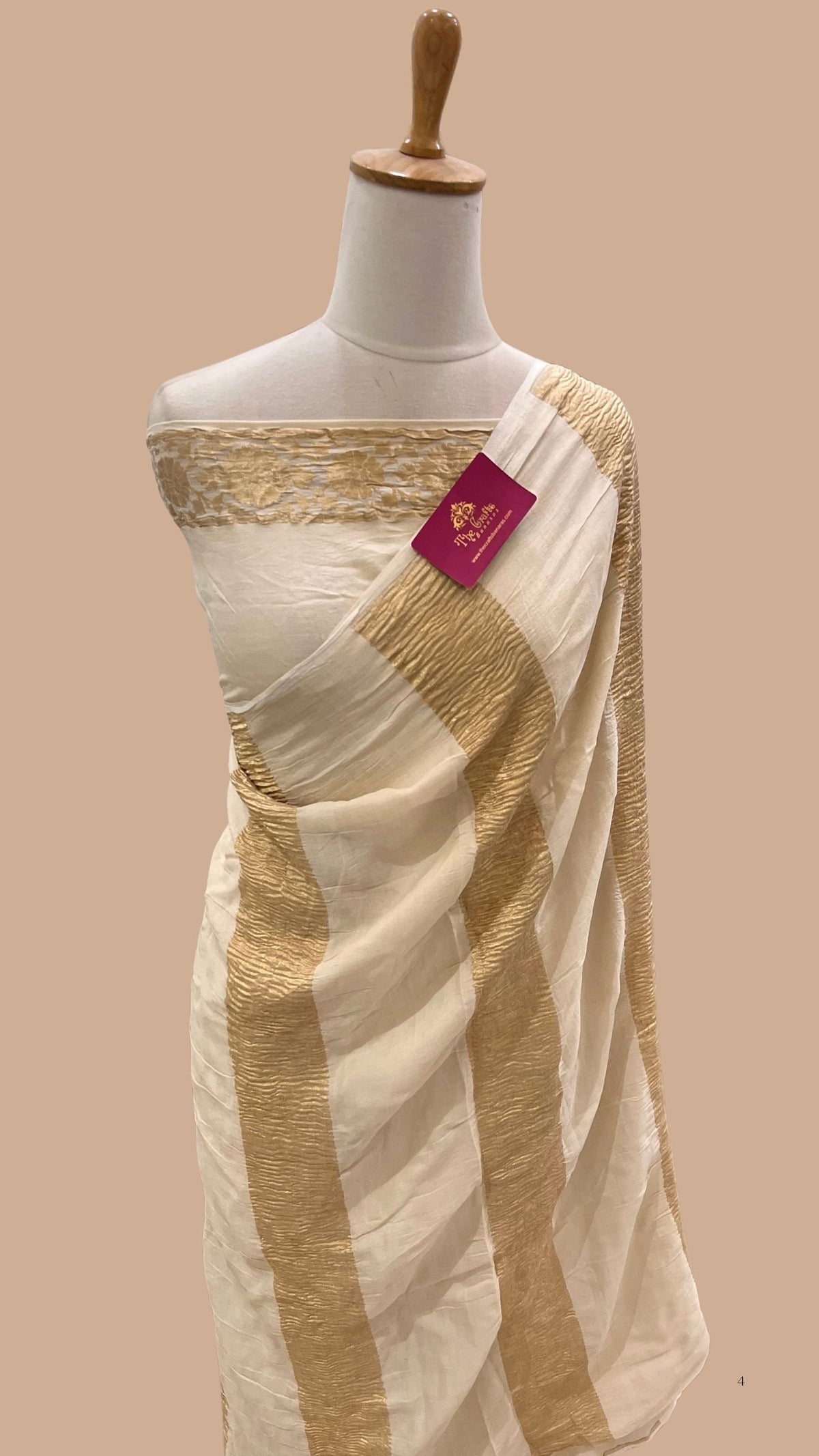 Pure Munga Crush Silk Handloom Banarasi Saree