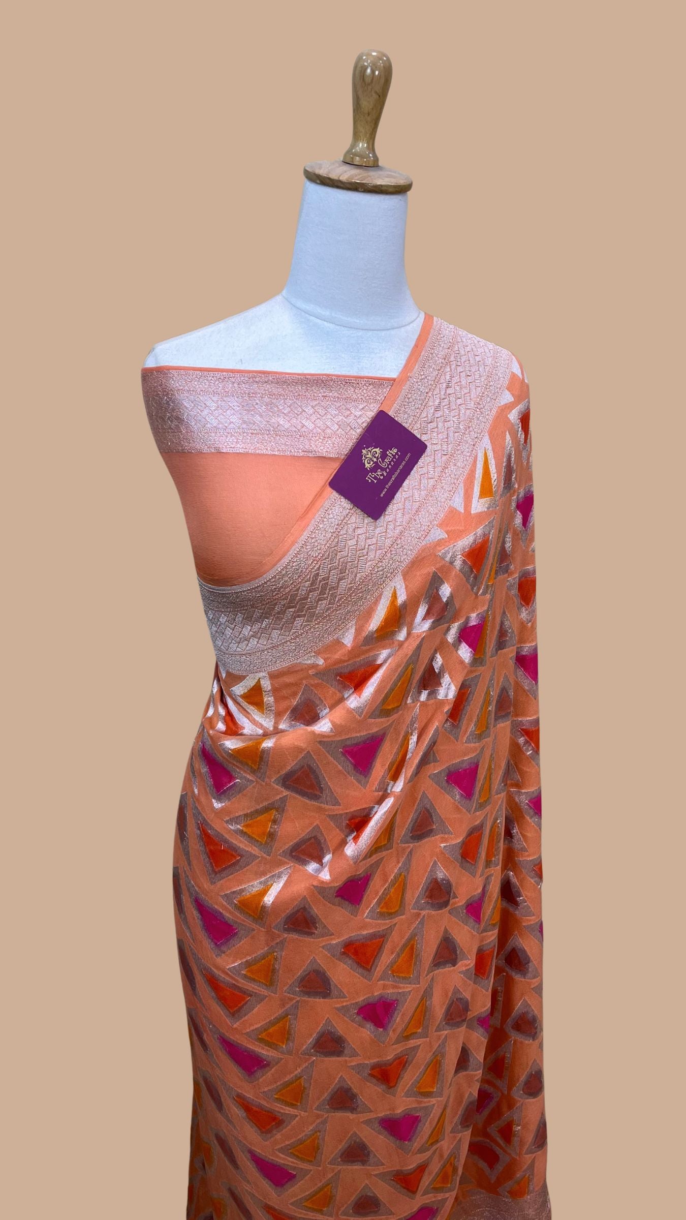 Pure Georgette Banarasi Saree - Silver Zari