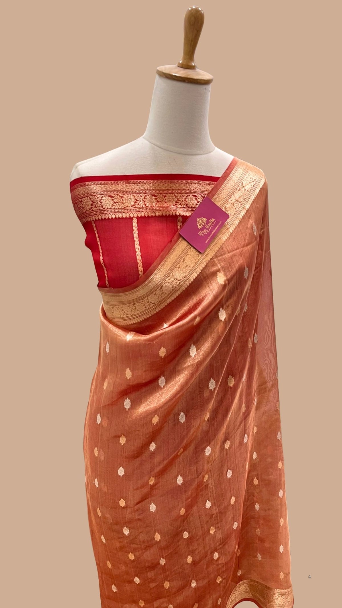 Pure Kora Tissue Silk Handloom Banarasi Saree- Kadhua Motifs
