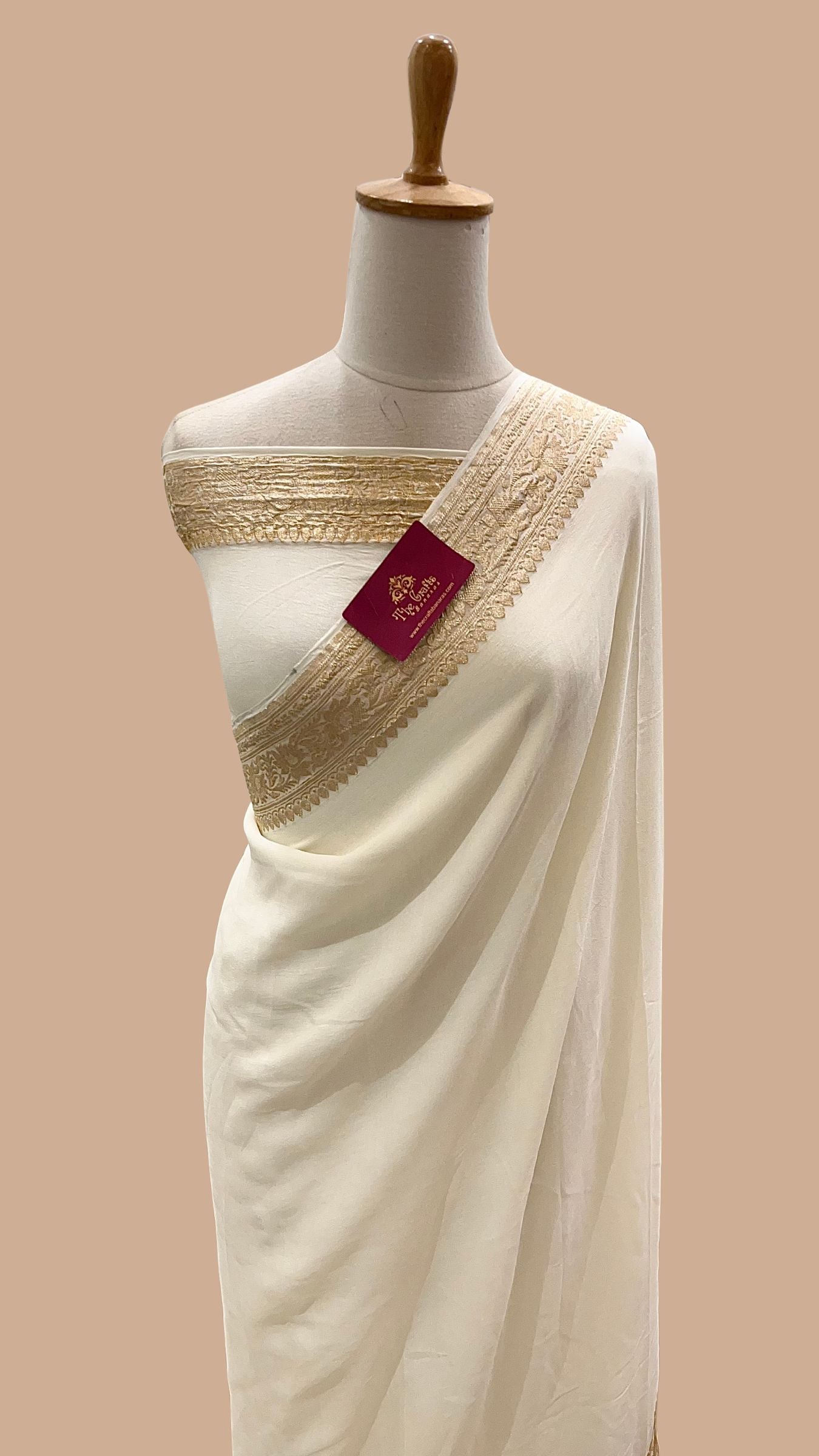 Khaddi Georgette Handloom Banarasi Saree