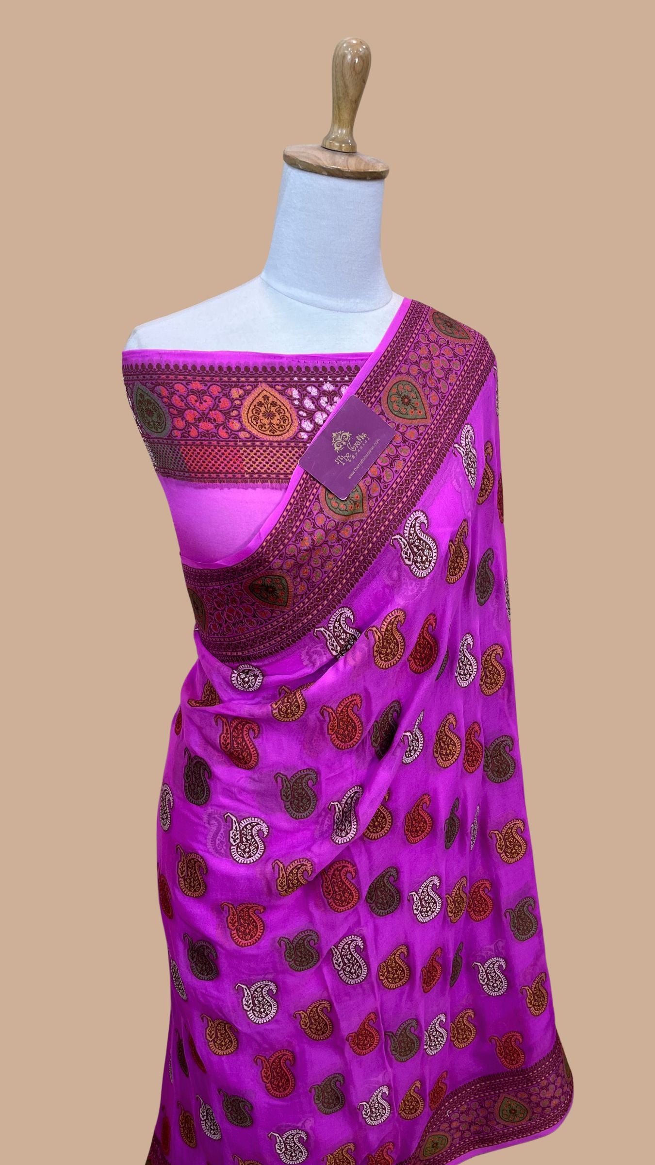 Pure Khaddi Chiffon Banarasi Saree
