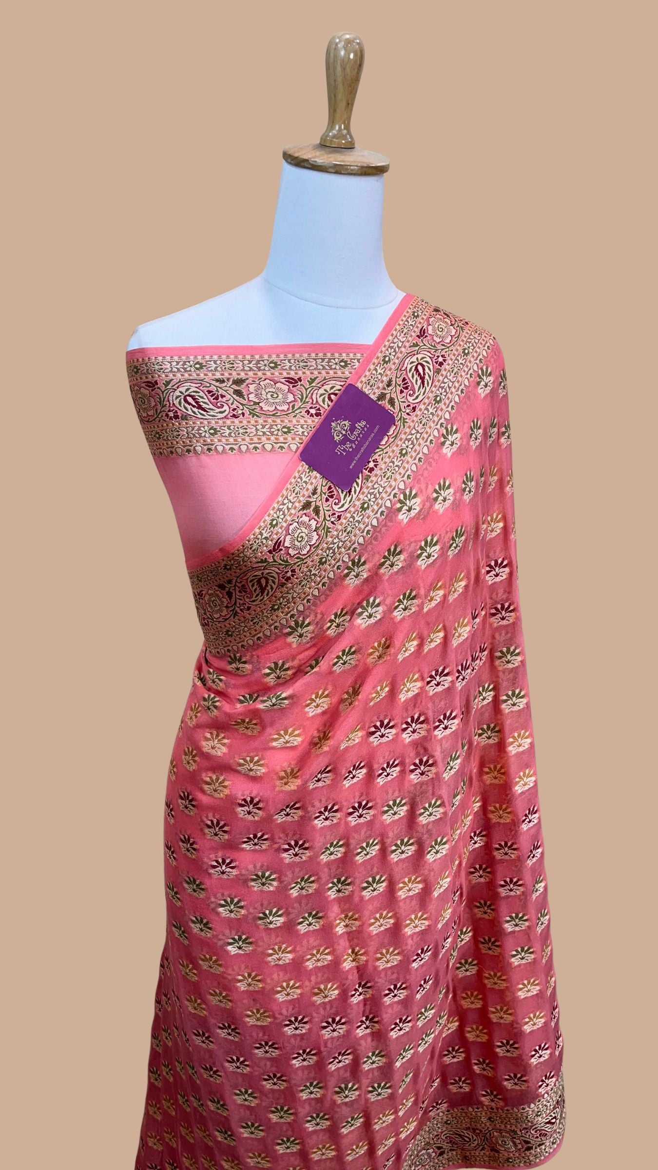 Pure Khaddi Chiffon Banarasi Saree