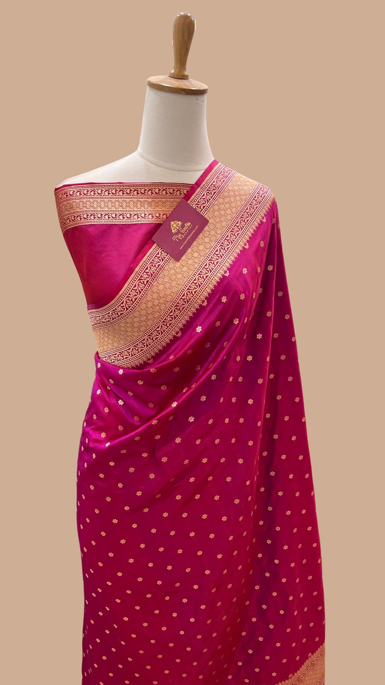 Pure Katan Silk Handloom Banarasi Saree - Chunri Buti