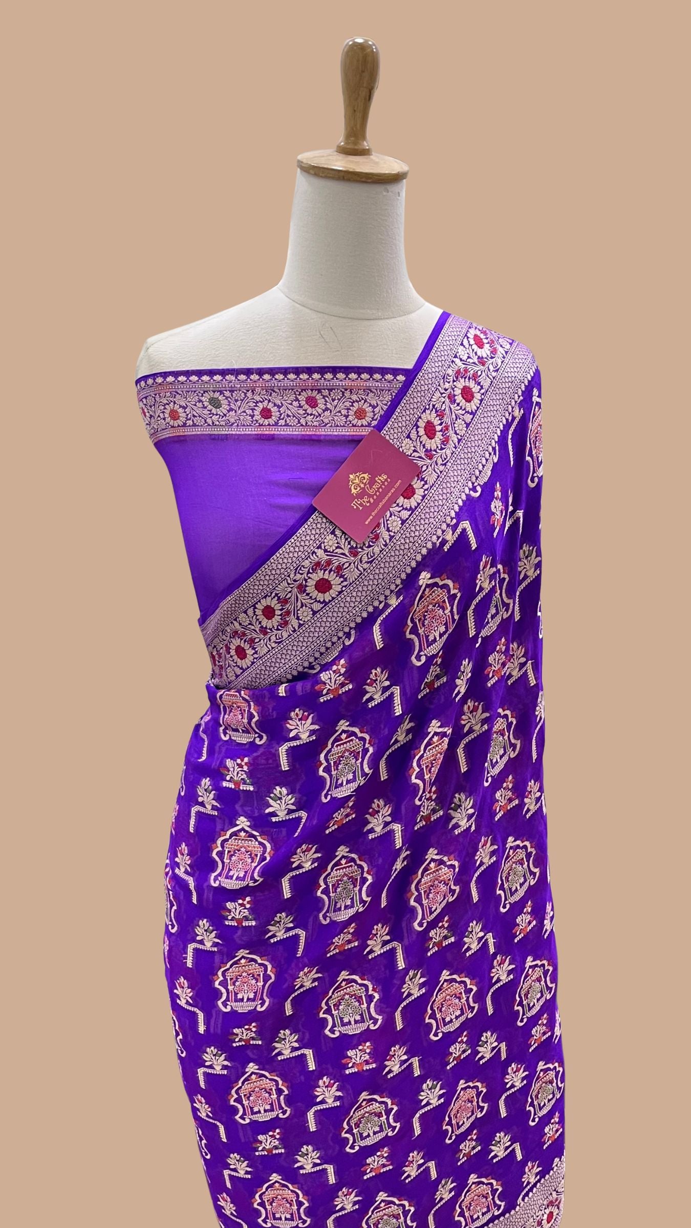 Pure Khaddi Chiffon Banarasi Saree