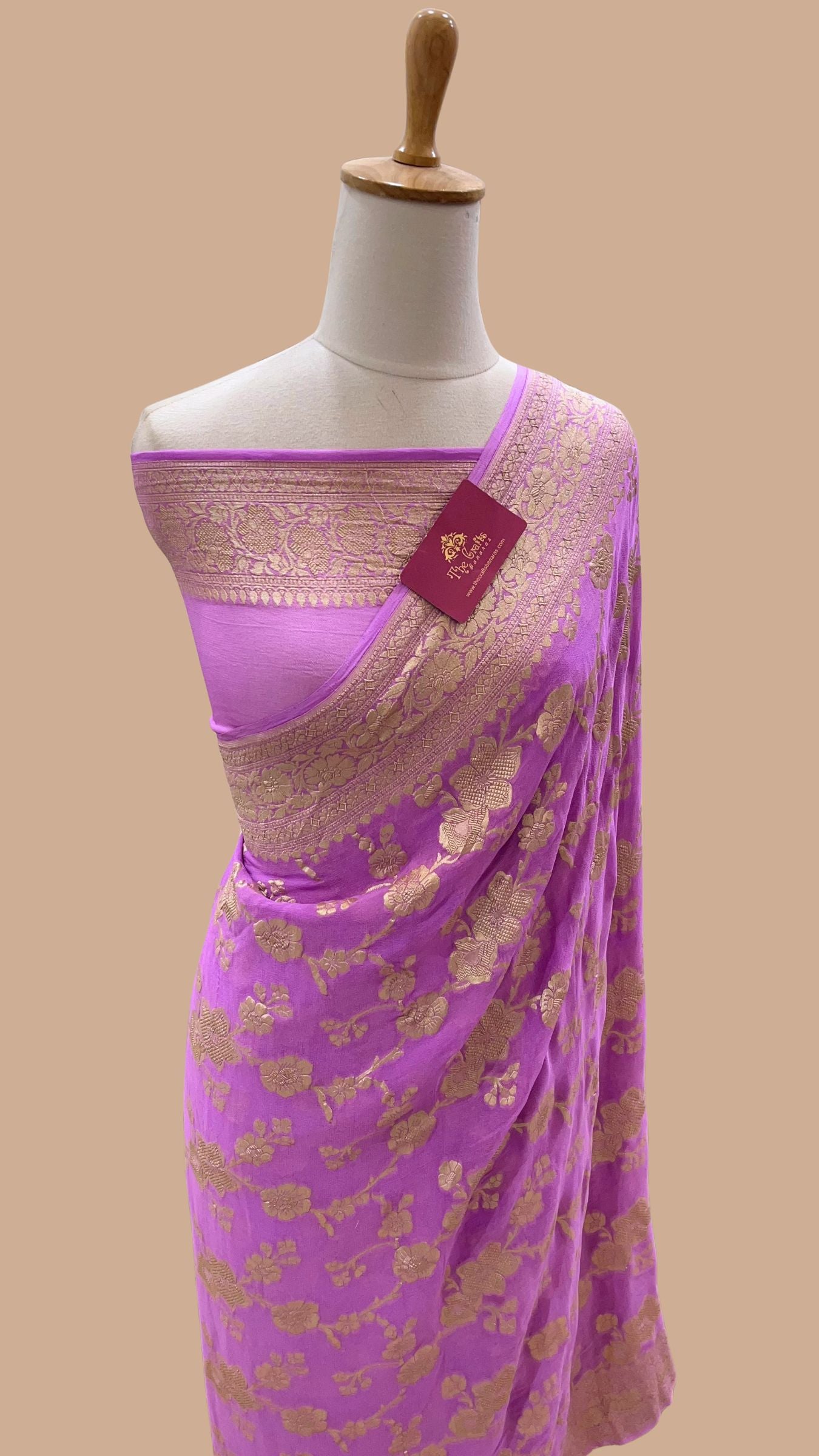 Khaddi Georgette Handloom Banarasi Saree