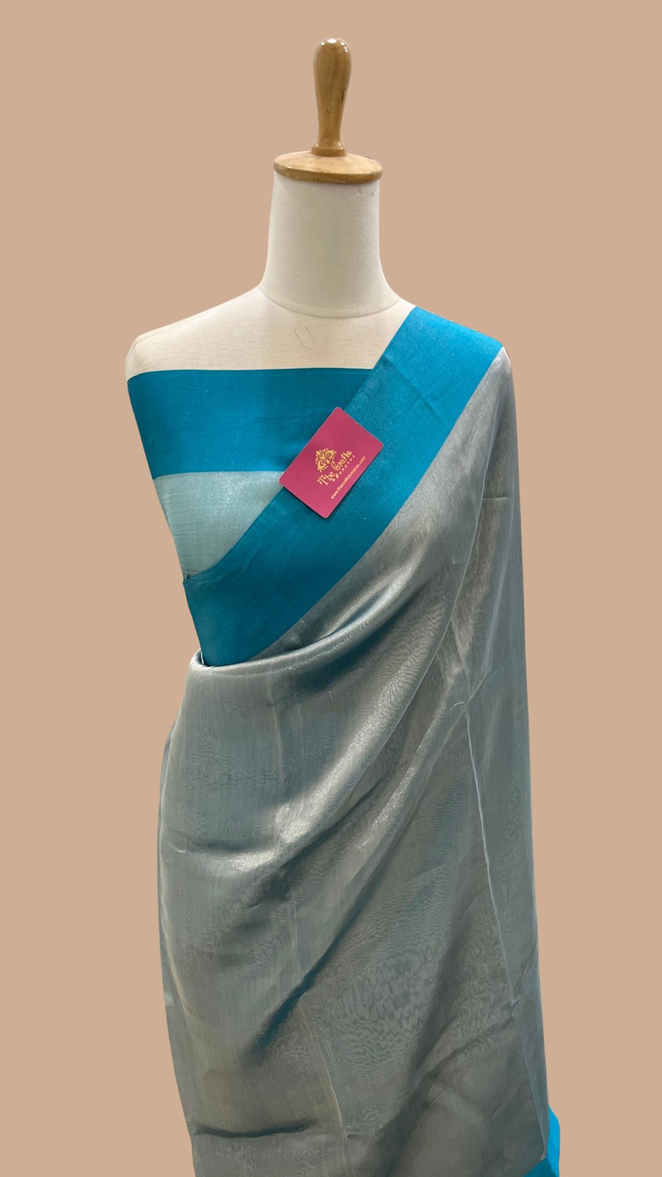 Pure Tissue Silk Handloom Banarasi Saree - with Satin Border