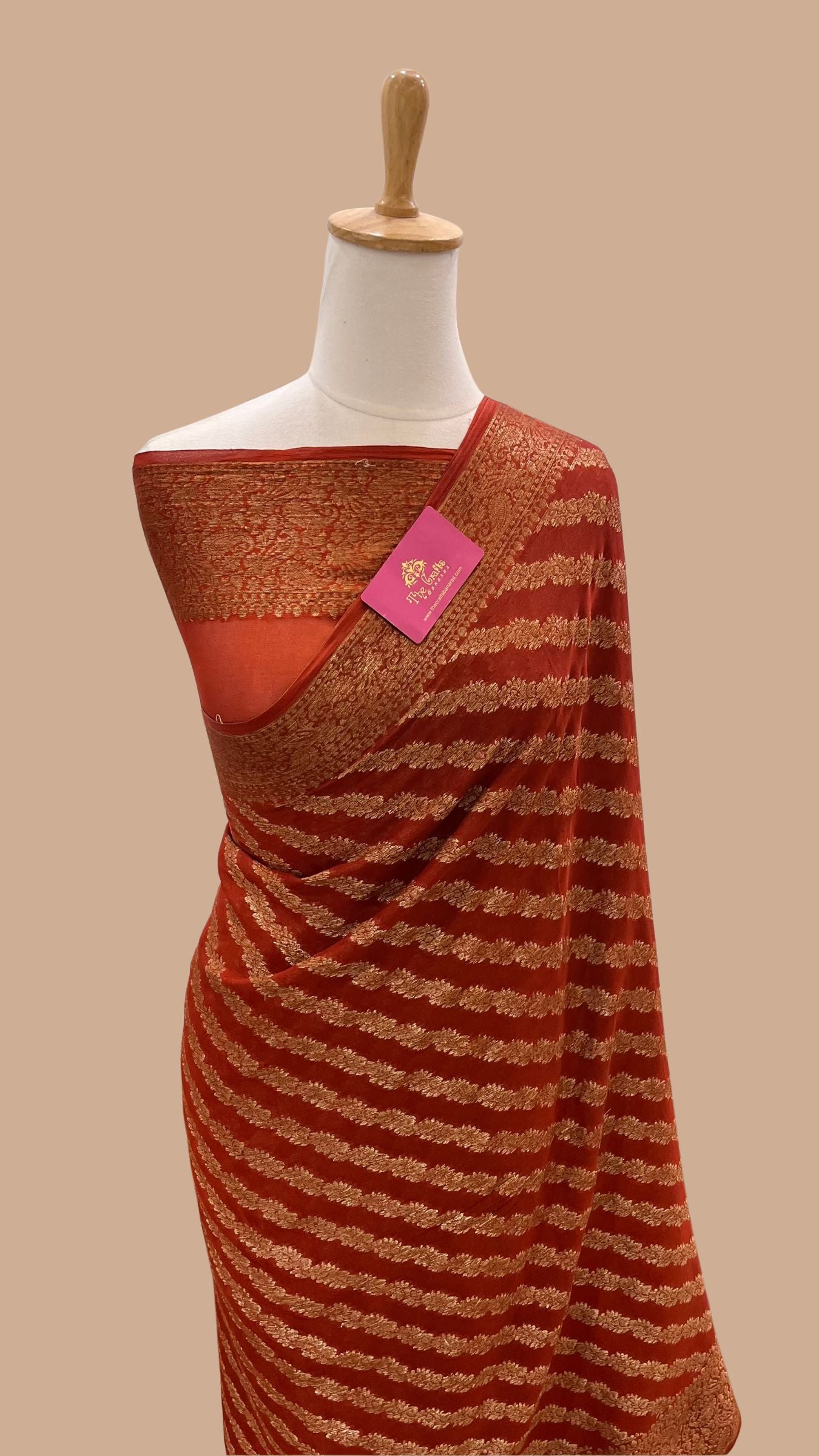 Pure Khaddi Chiffon Banarasi Saree