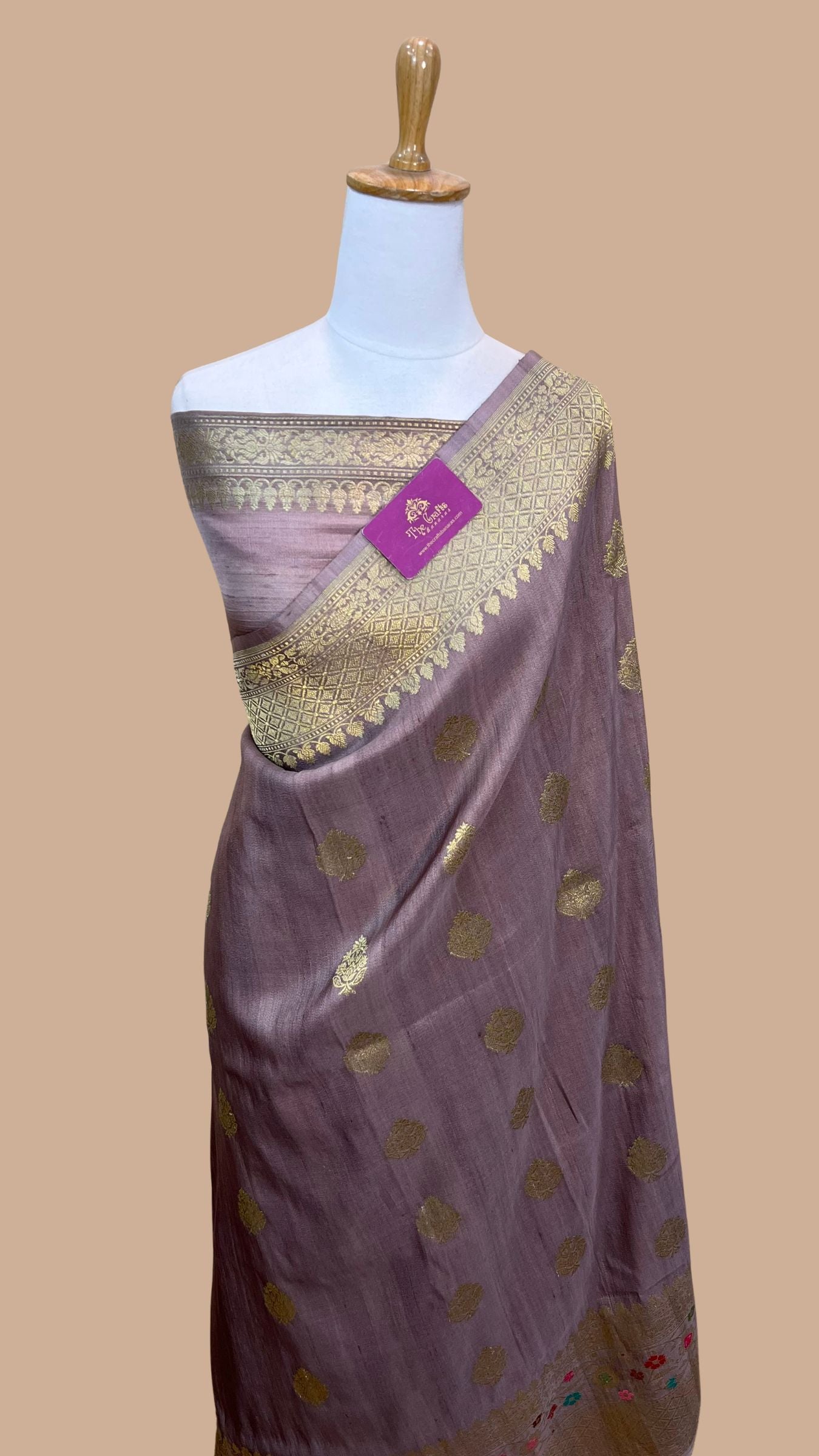 Tussar Georgette Handloom Banarasi Saree - Meenakari