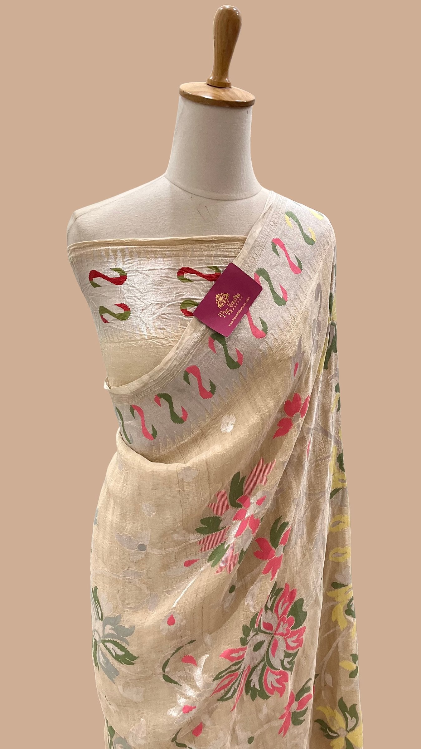 Tussar Georgette Handloom Banarasi Saree - Meenakari