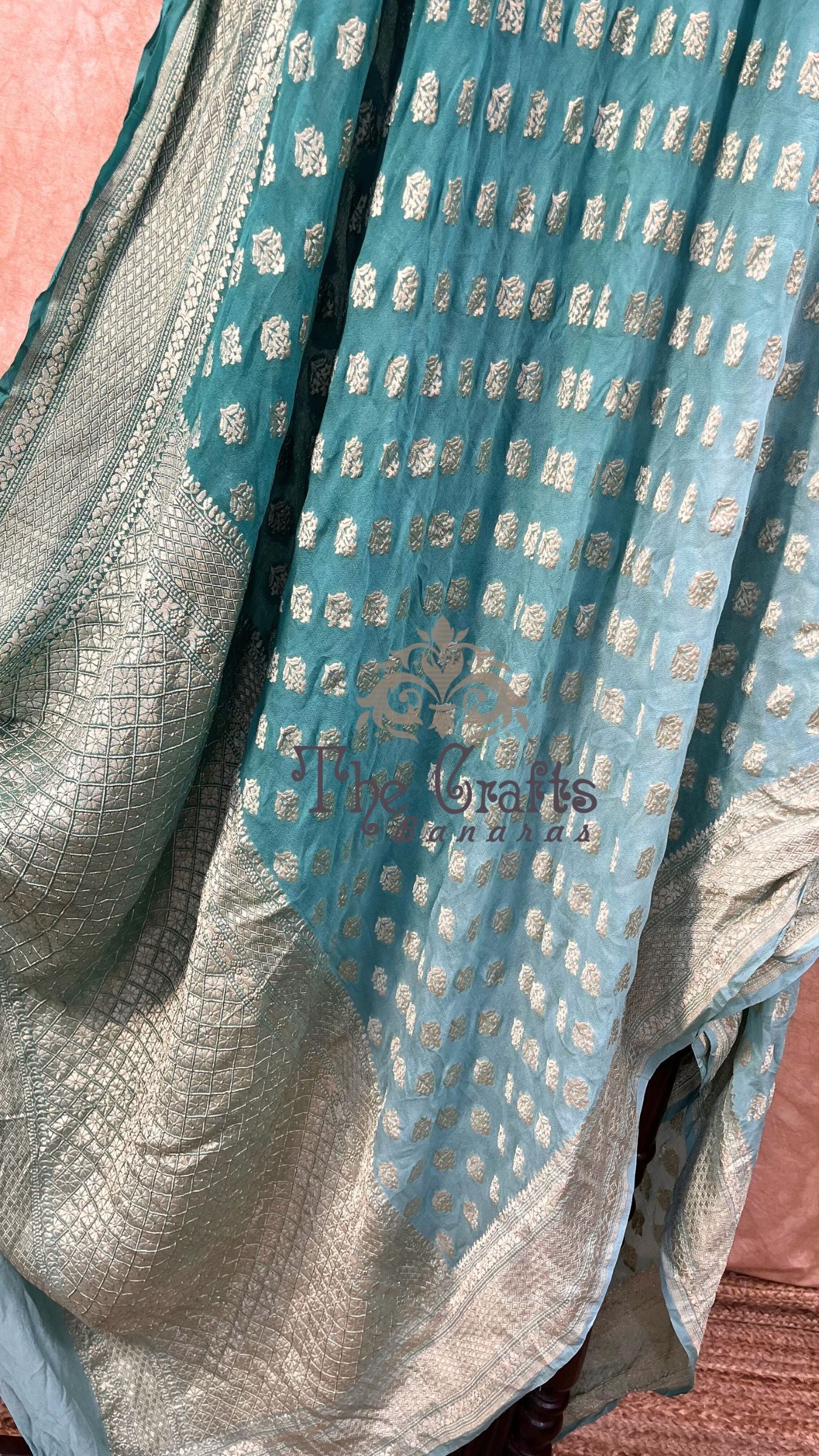 Khaddi Georgette Banarasi Saree - Water Zari