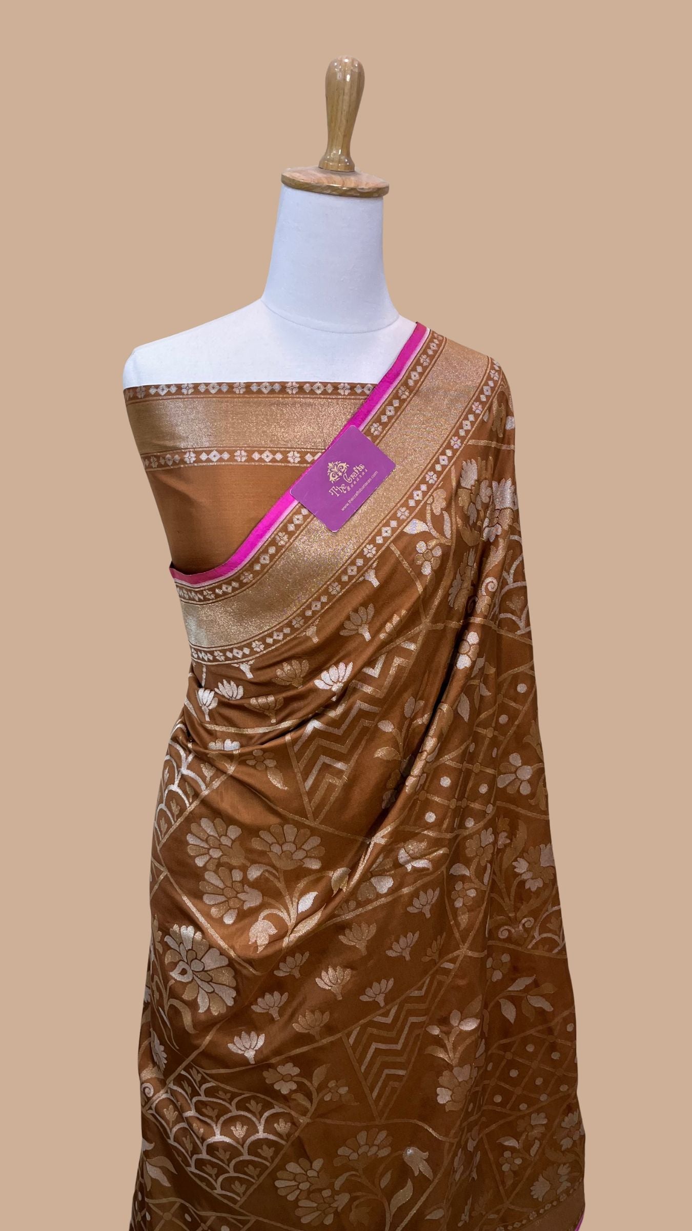 Pure Ektara Cotton Jamdani Banarasi Saree - Alfi