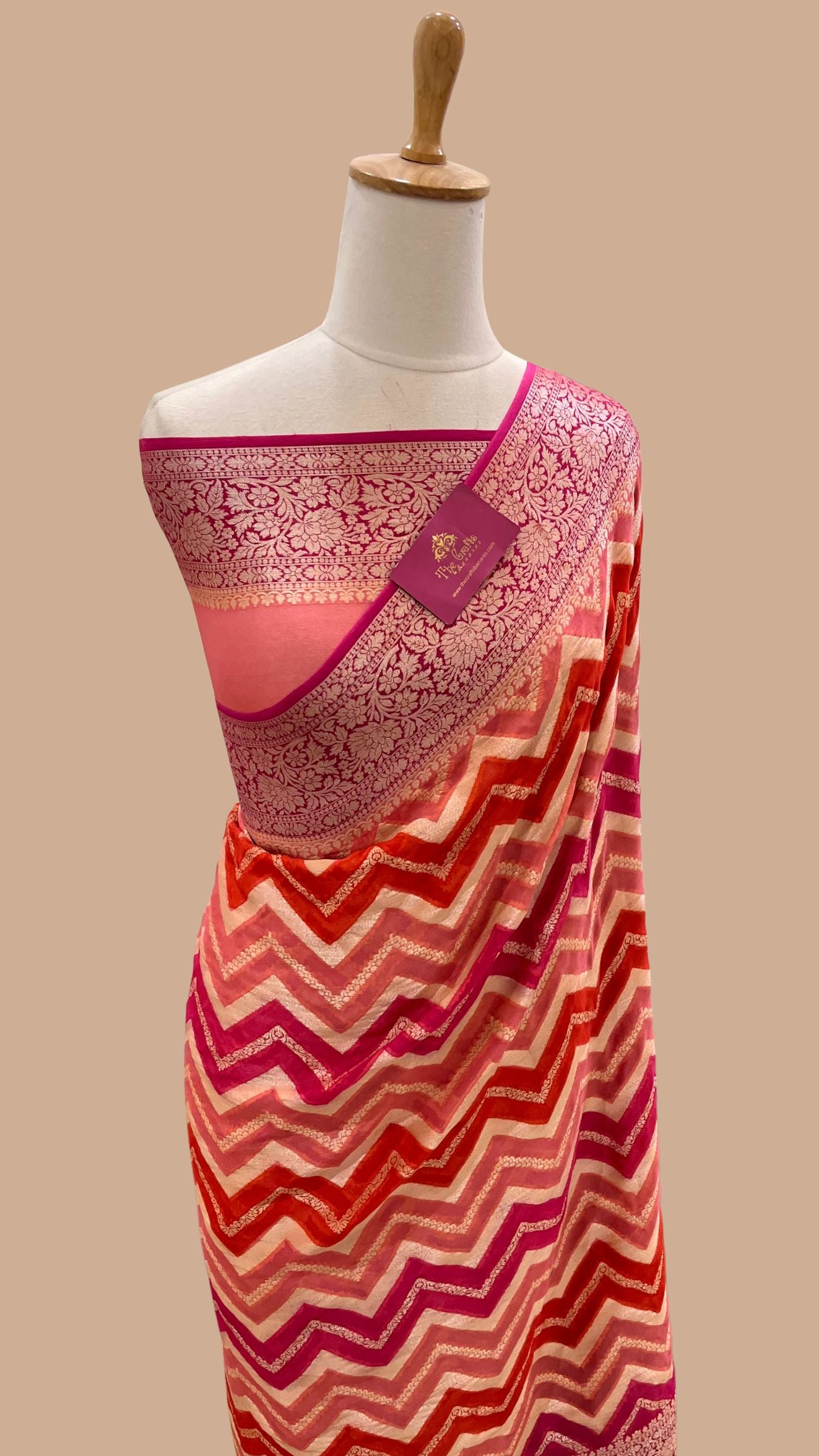 Pure Khaddi Chiffon Banarasi Saree